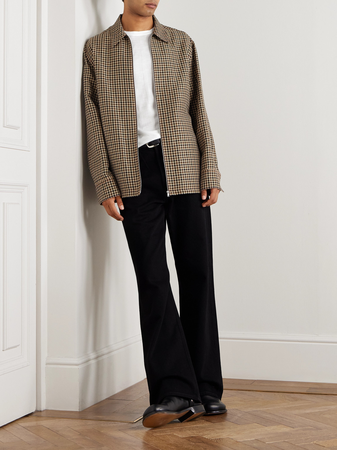 Jil Sander Wool And Linen-blend Overshirt In Brown