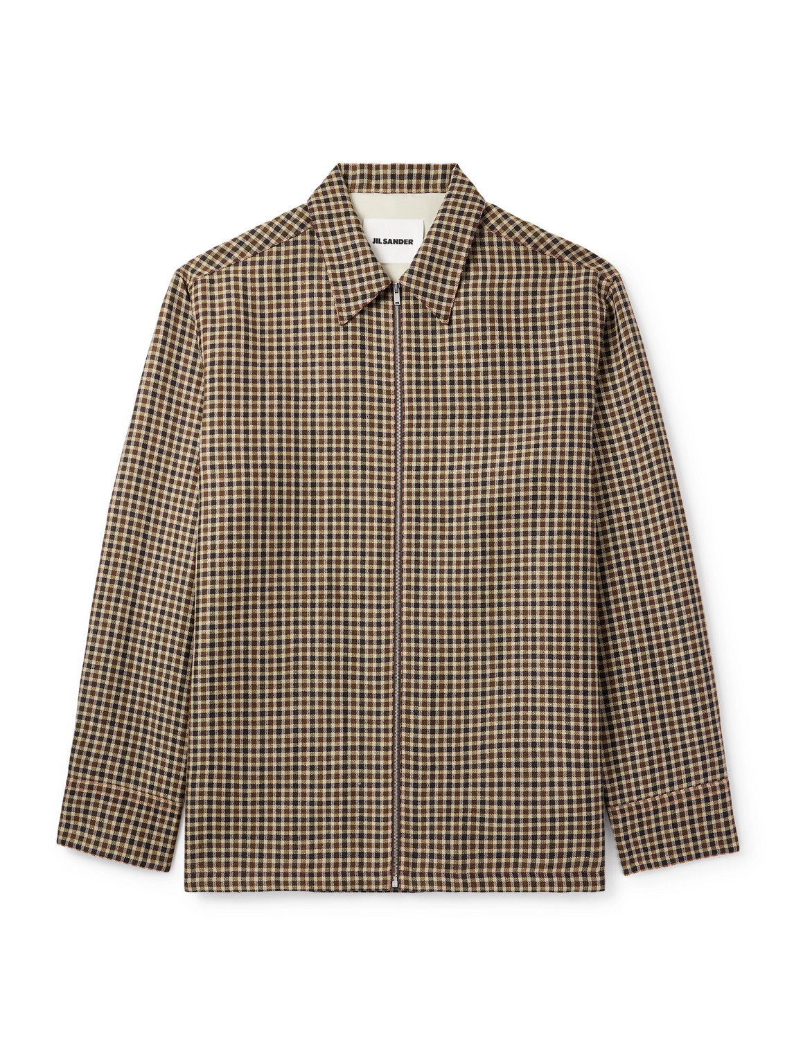 Jil Sander Wool And Linen-blend Overshirt In Brown