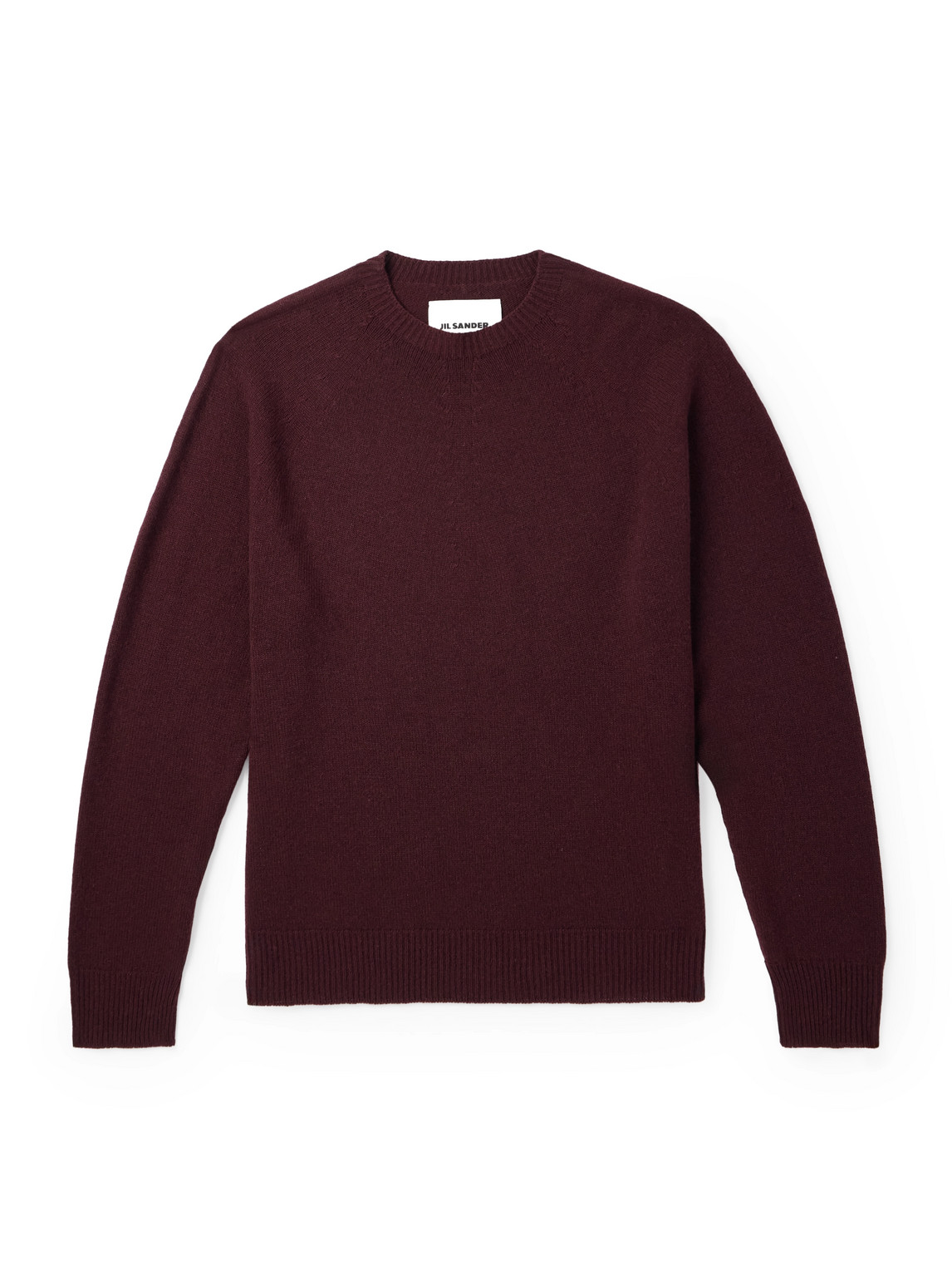 Jil Sander Merino Wool And Cashmere-blend Sweater In Burgundy