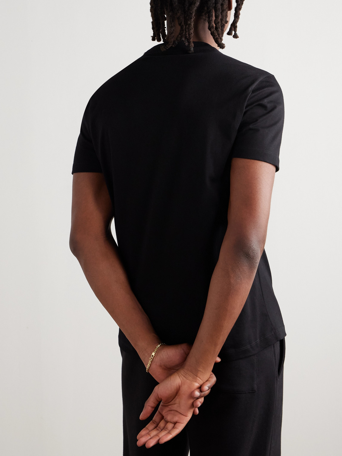 Versace Architectural Baroque Embroidered T-shirt In Black