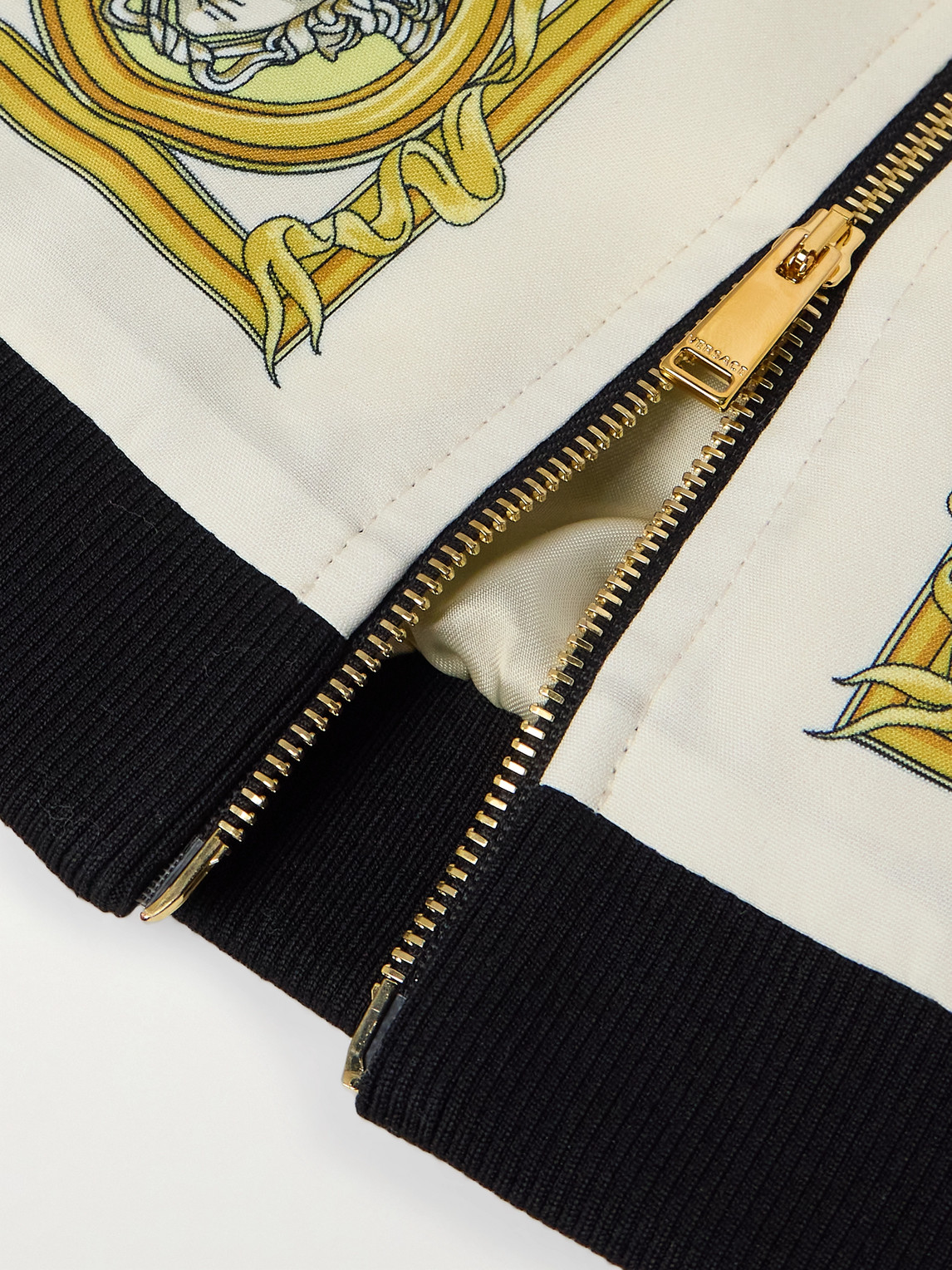 Versace Sea-horse Print Zip-front Jacket In Multi