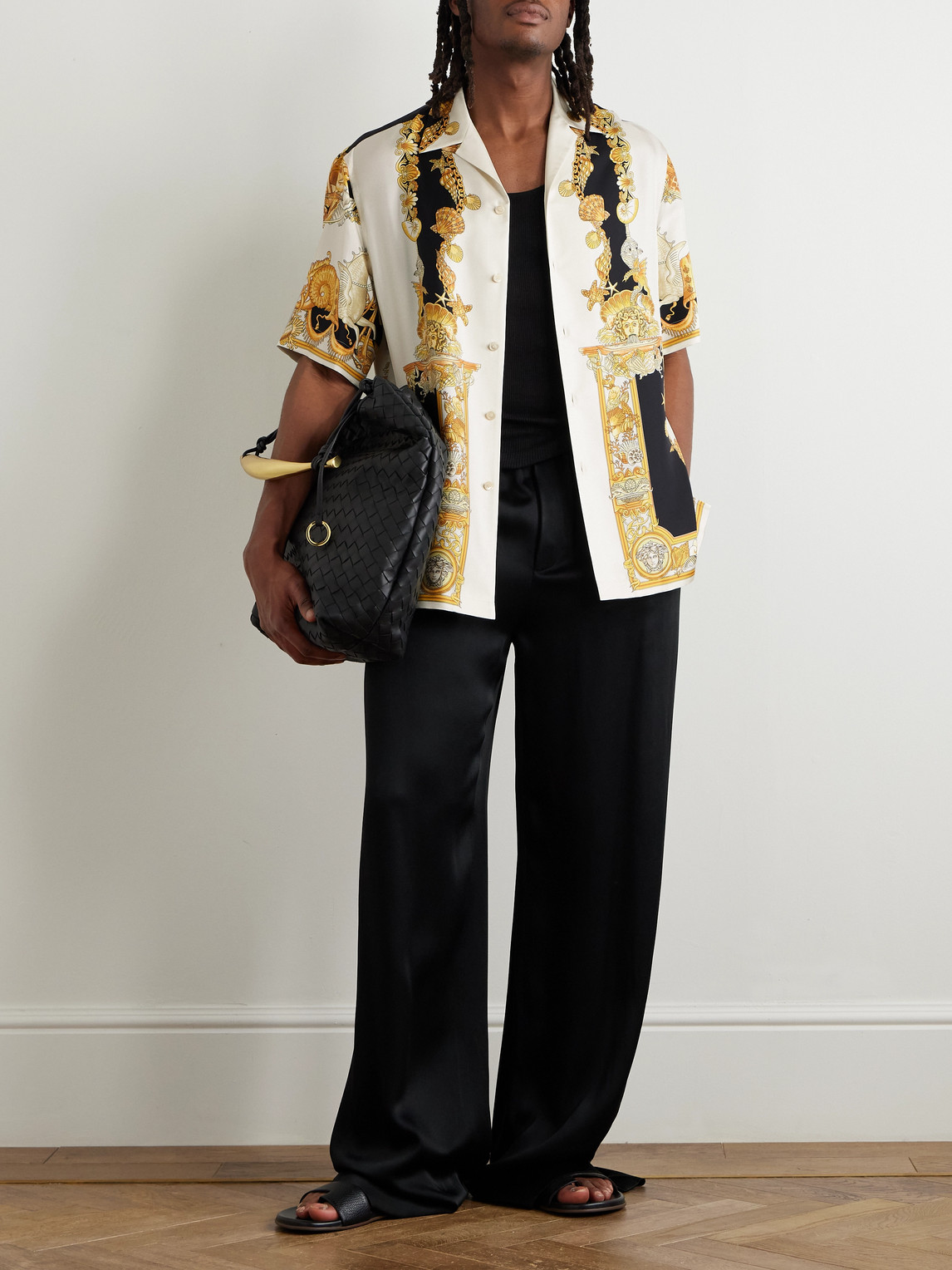 Versace Coral Theatre Print Bowling Shirt In Multi
