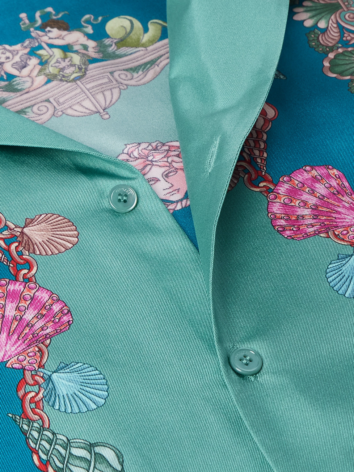 Versace Coral Theatre Print Bowling Shirt In Multi