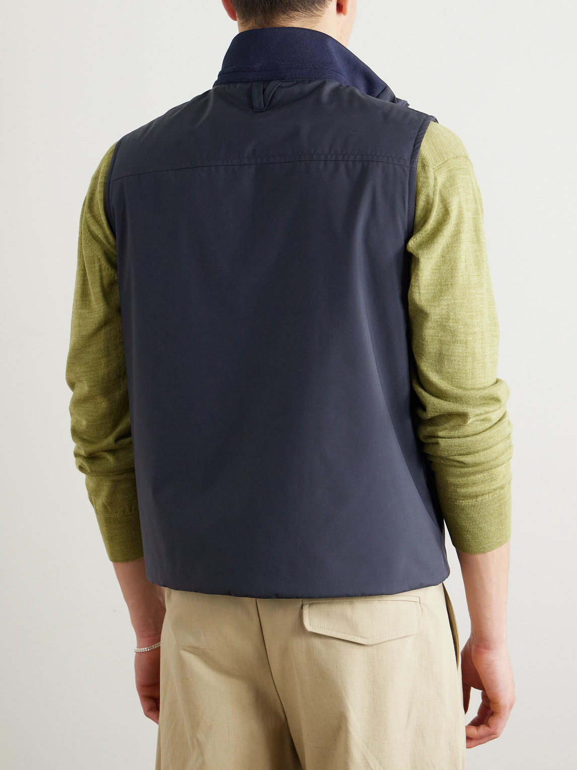 Shop Valstar Stretch-jersey Trimmed Padded Shell Gilet In Blue