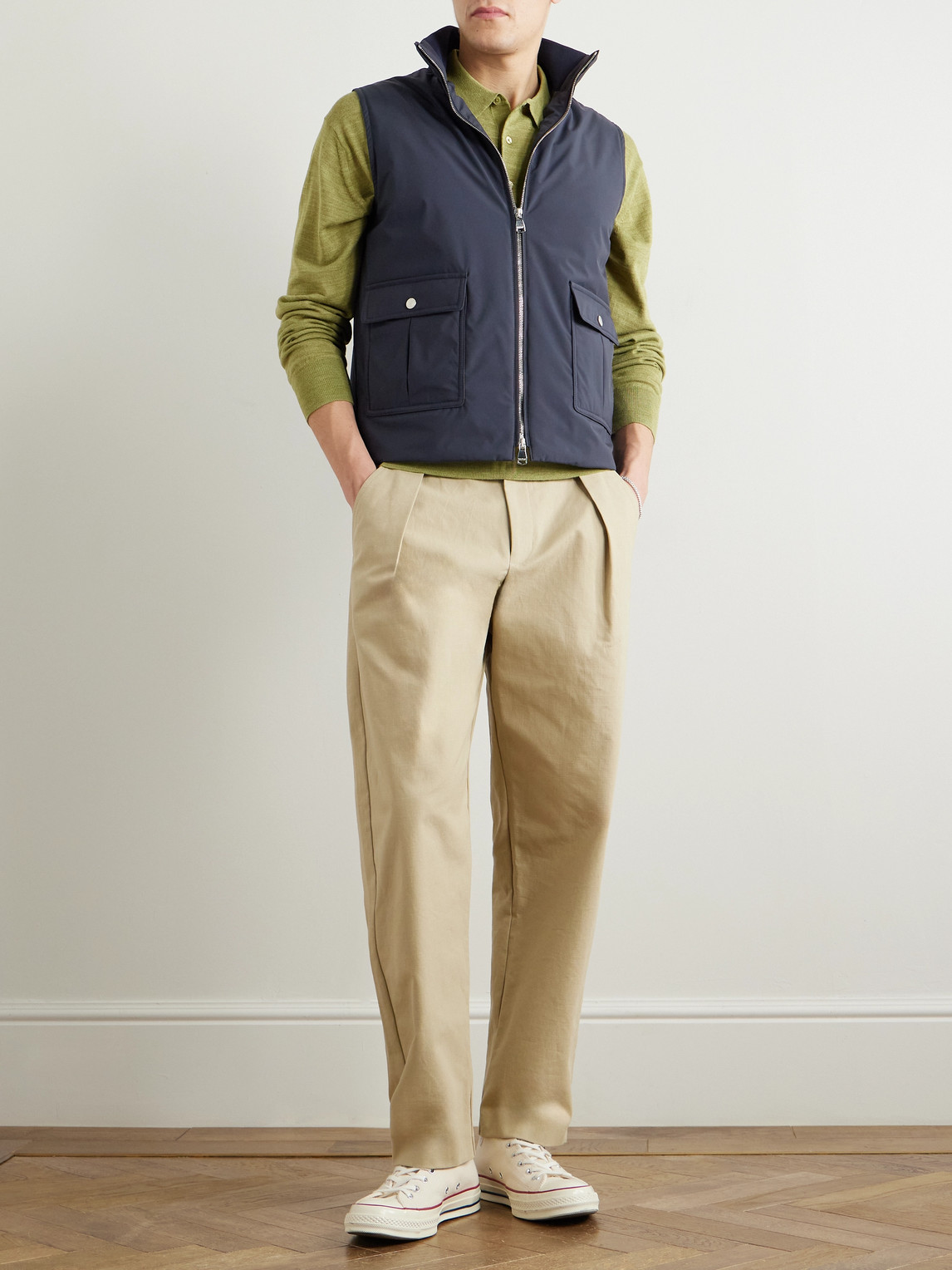 Shop Valstar Stretch-jersey Trimmed Padded Shell Gilet In Blue