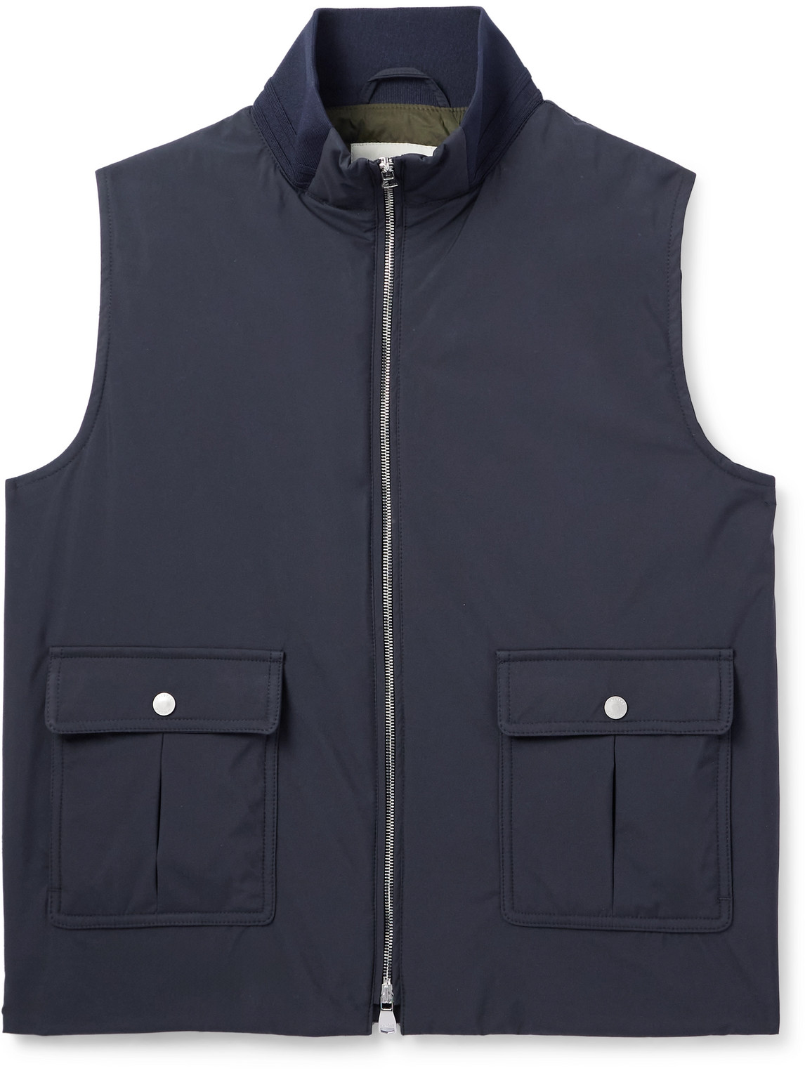 Valstar Stretch-jersey Trimmed Padded Shell Gilet In Blue