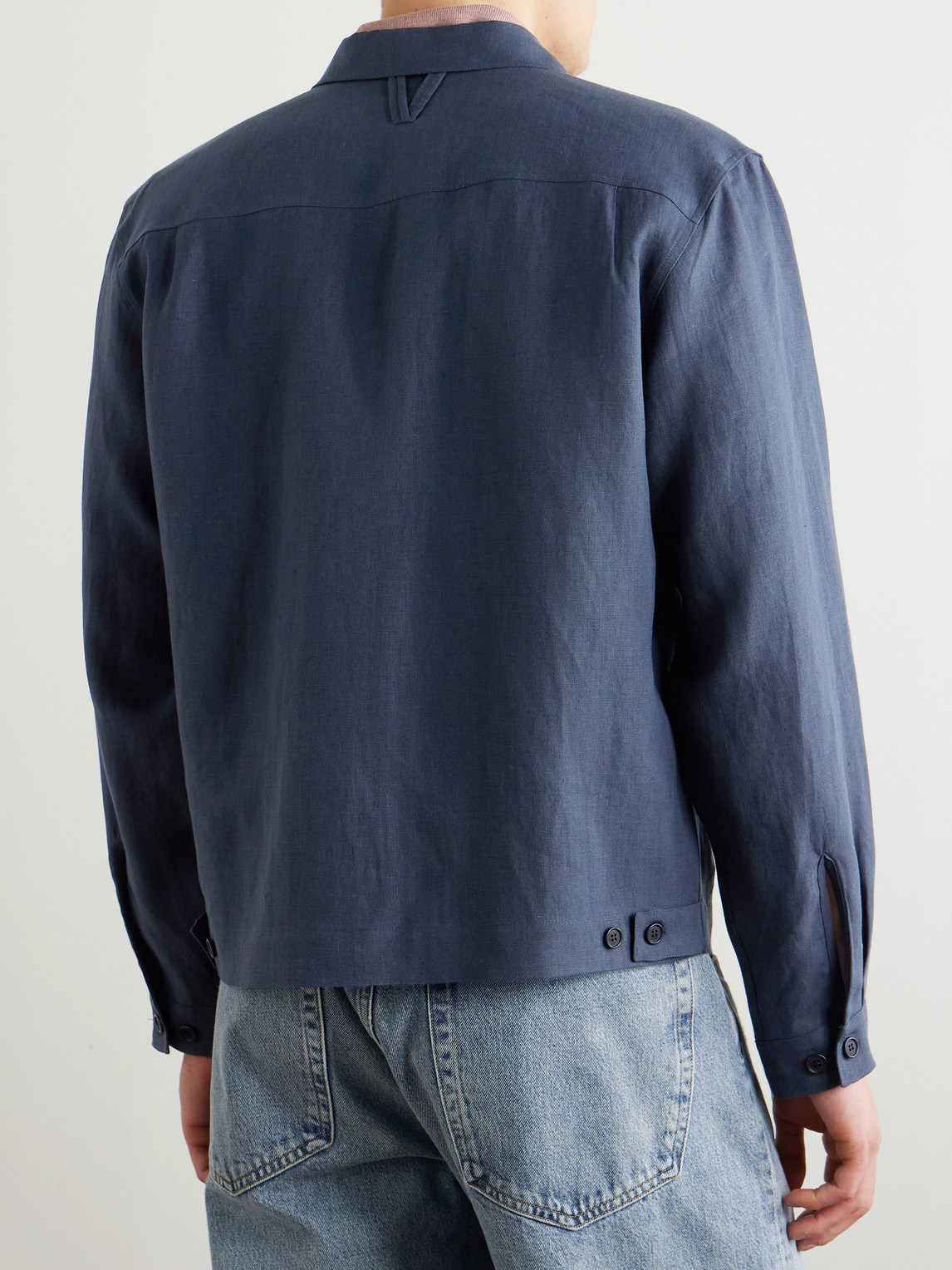 Shop Valstar Brixton Linen Overshirt In Blue