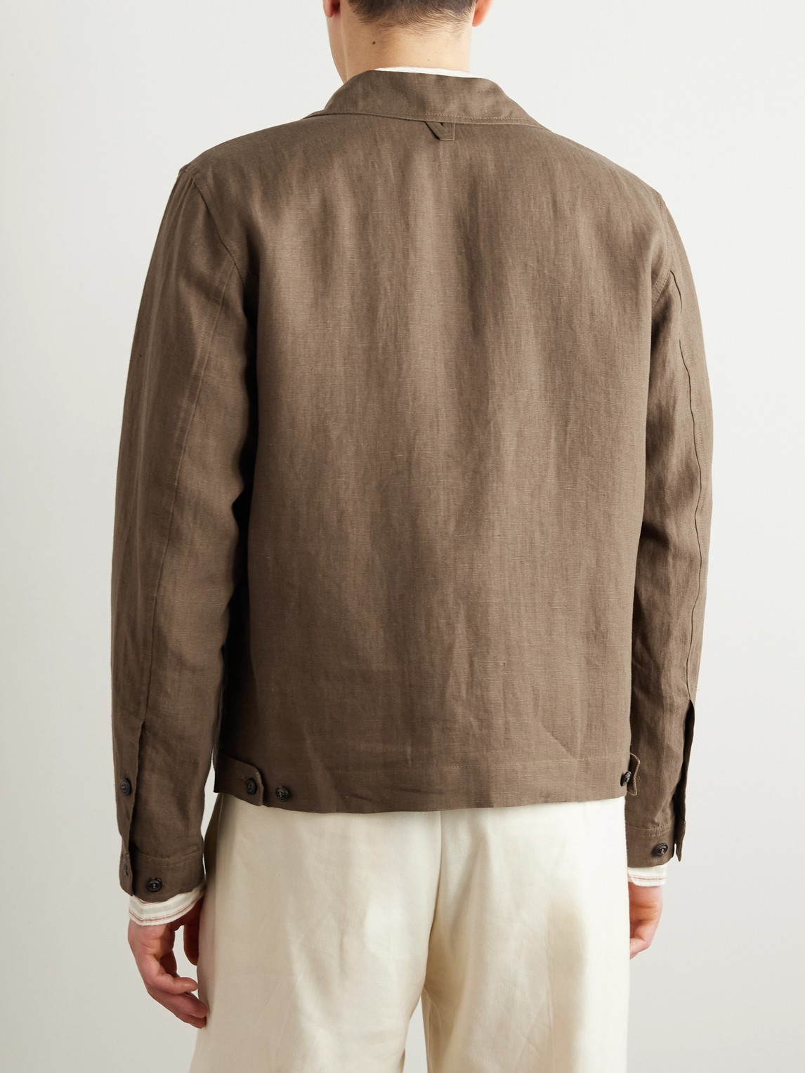 Shop Valstar Miyagi Convertible-collar Cotton Overshirt In Brown