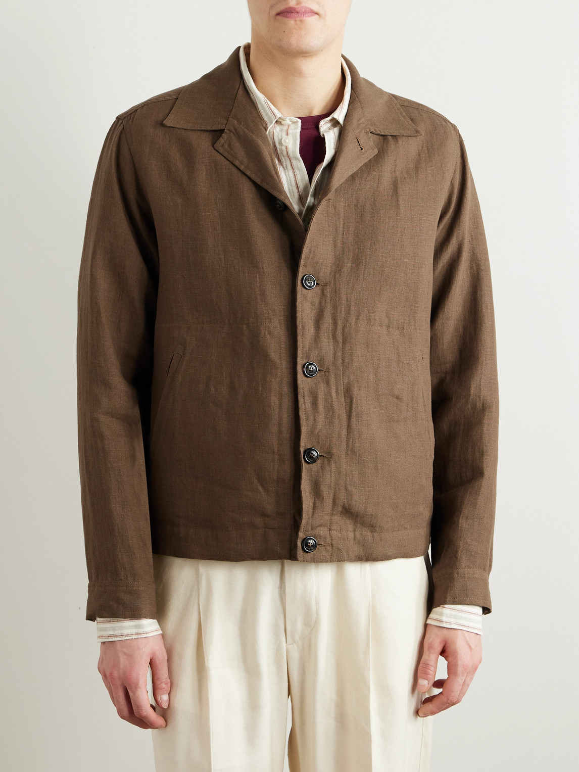 VALSTAR MIYAGI CONVERTIBLE-COLLAR COTTON OVERSHIRT