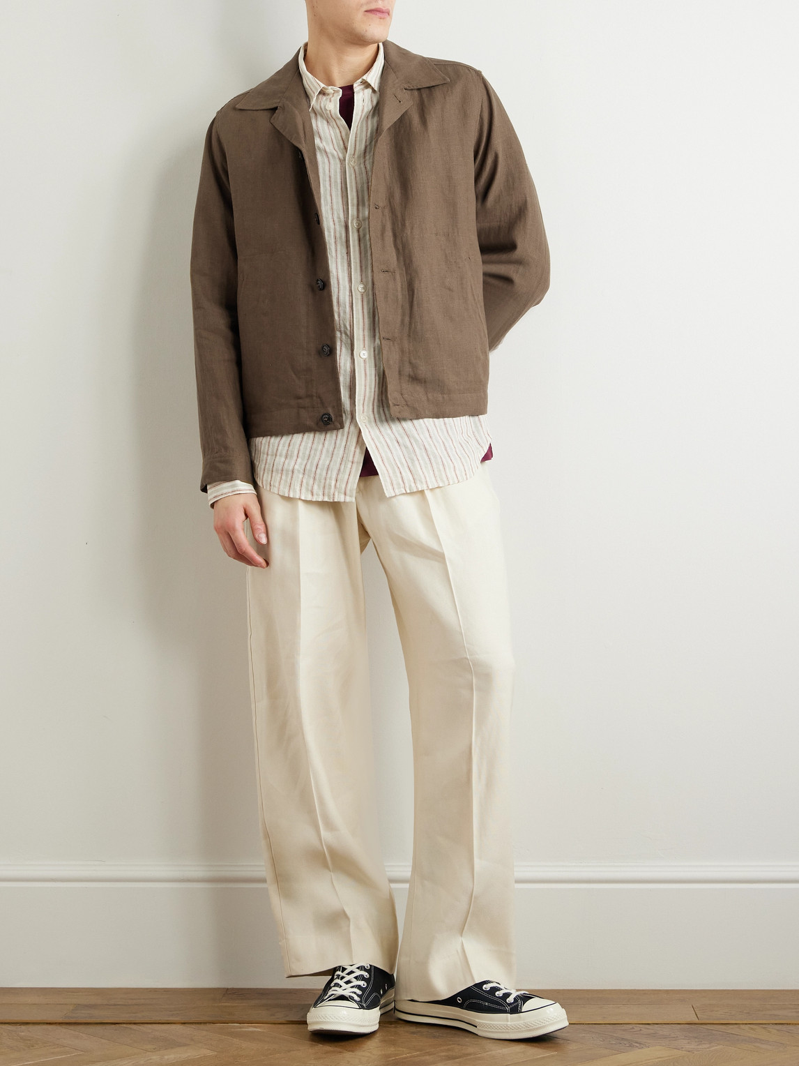 VALSTAR MIYAGI CONVERTIBLE-COLLAR COTTON OVERSHIRT