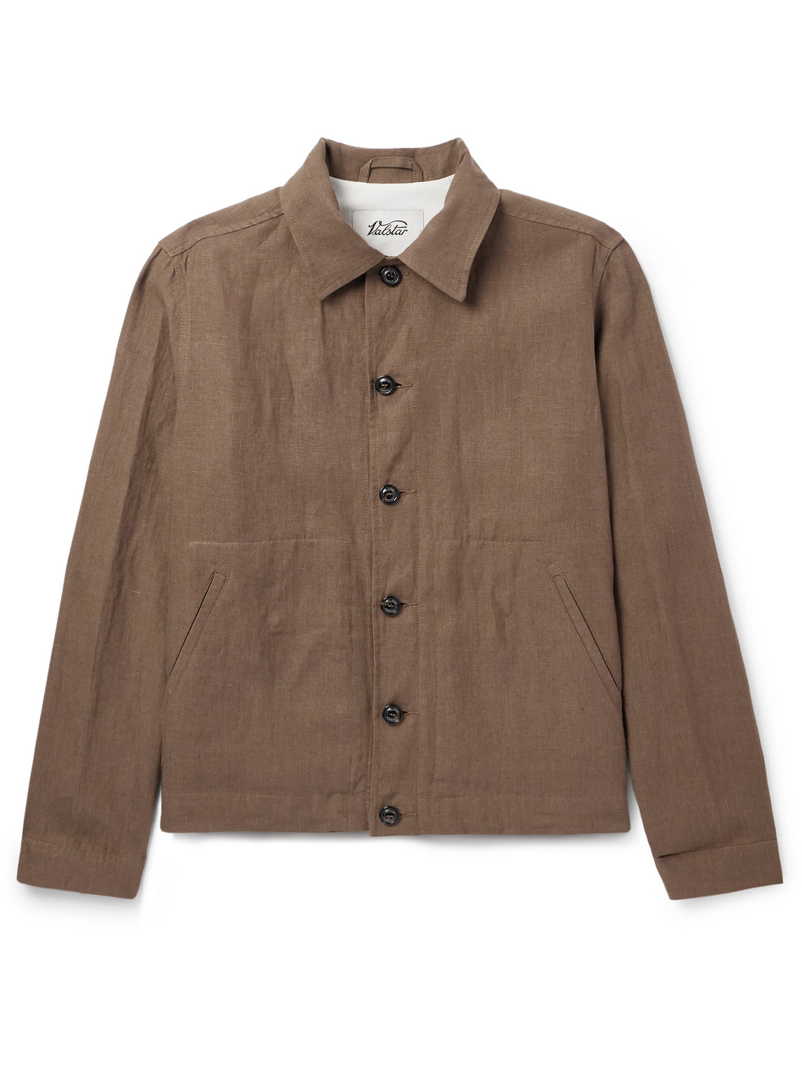 Valstar Miyagi Convertible-collar Cotton Overshirt In Brown