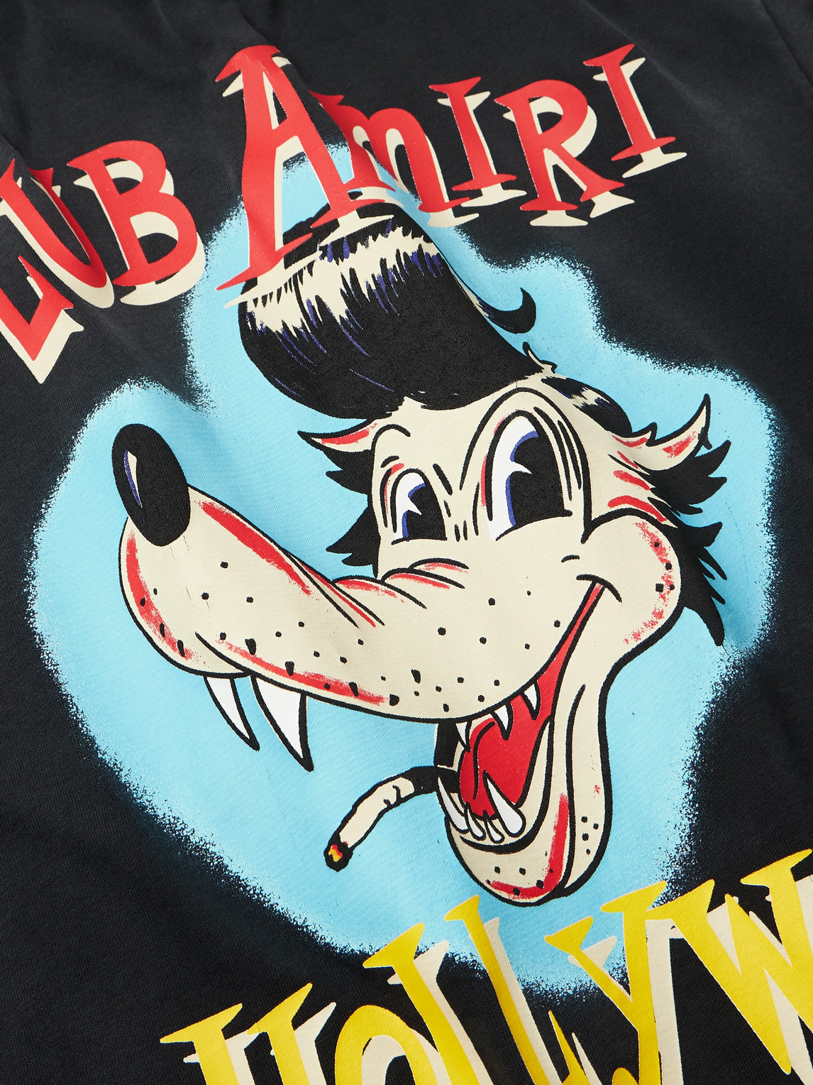 Amiri Graphic Cartoon Print Short Sleeve T-shirt In Black