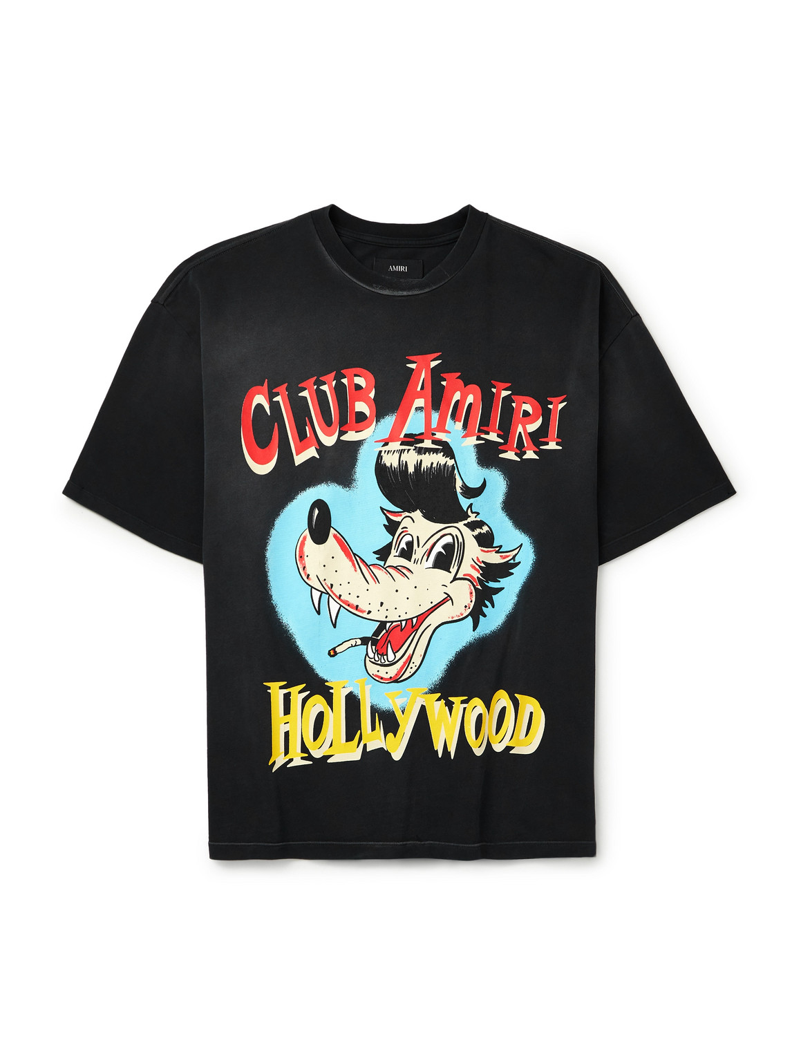 Amiri Graphic Cartoon Print Short Sleeve T-shirt In Black