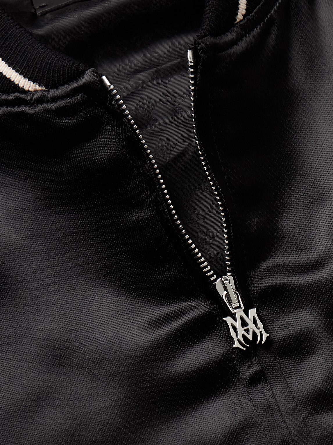 Amiri Men Black Jacket With Logo On The Front And Back In Tech Fabric Man In Black