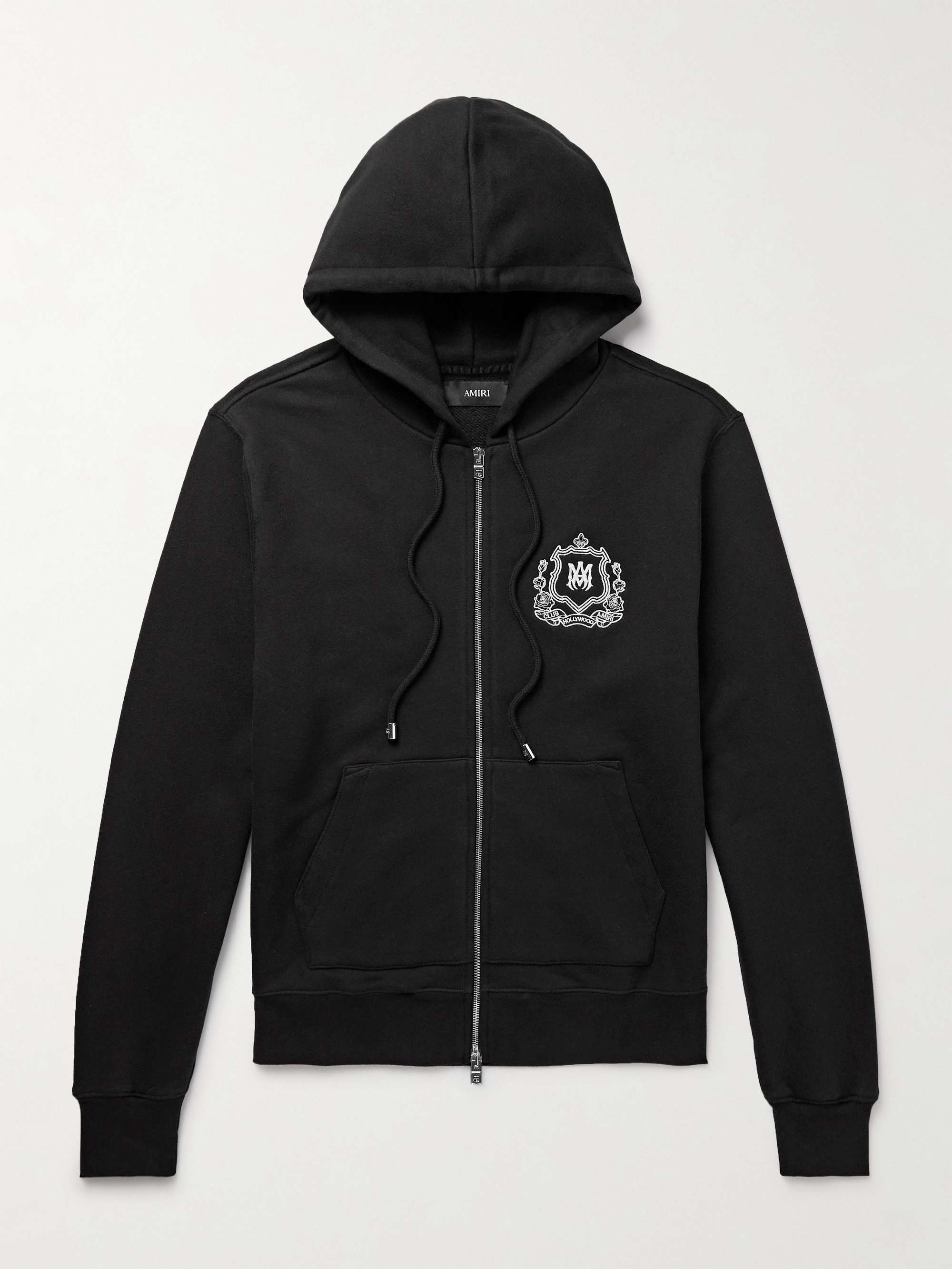AMIRI Logo-Embroidered Cotton-Jersey Zip-Up Hoodie for Men