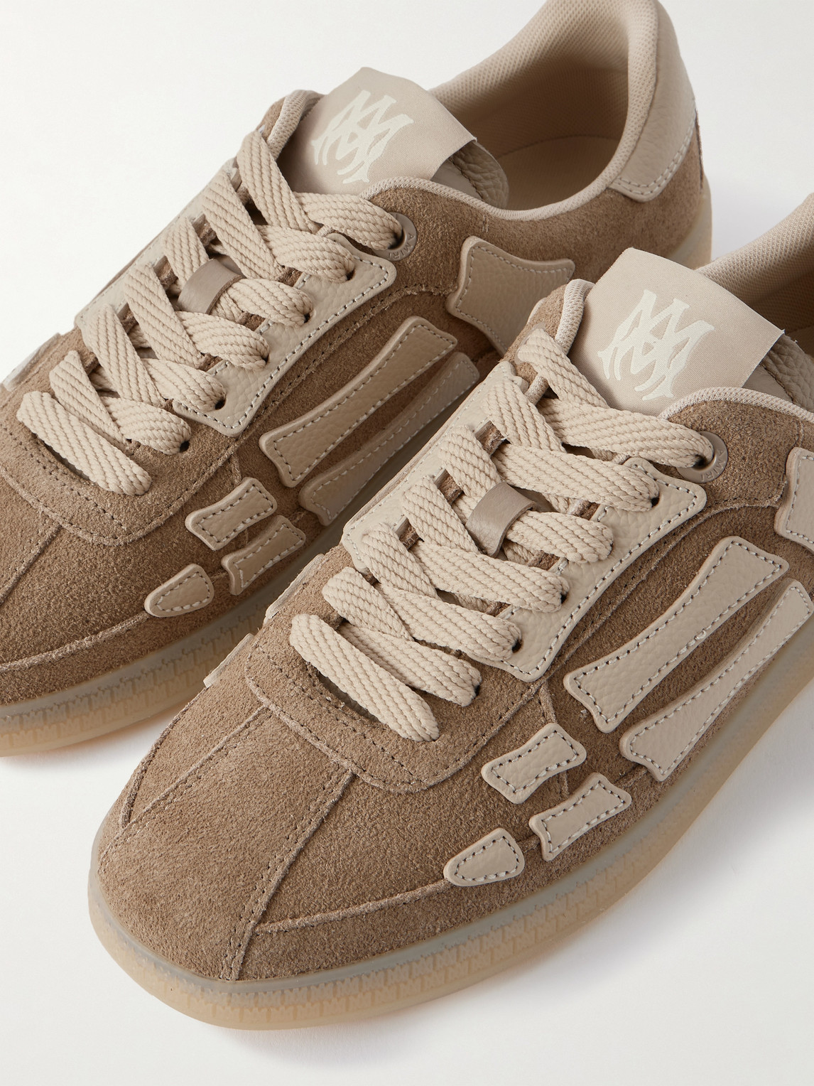 Amiri Beige Calf Leather Bos Taurus Athletic Sneakers In Brown