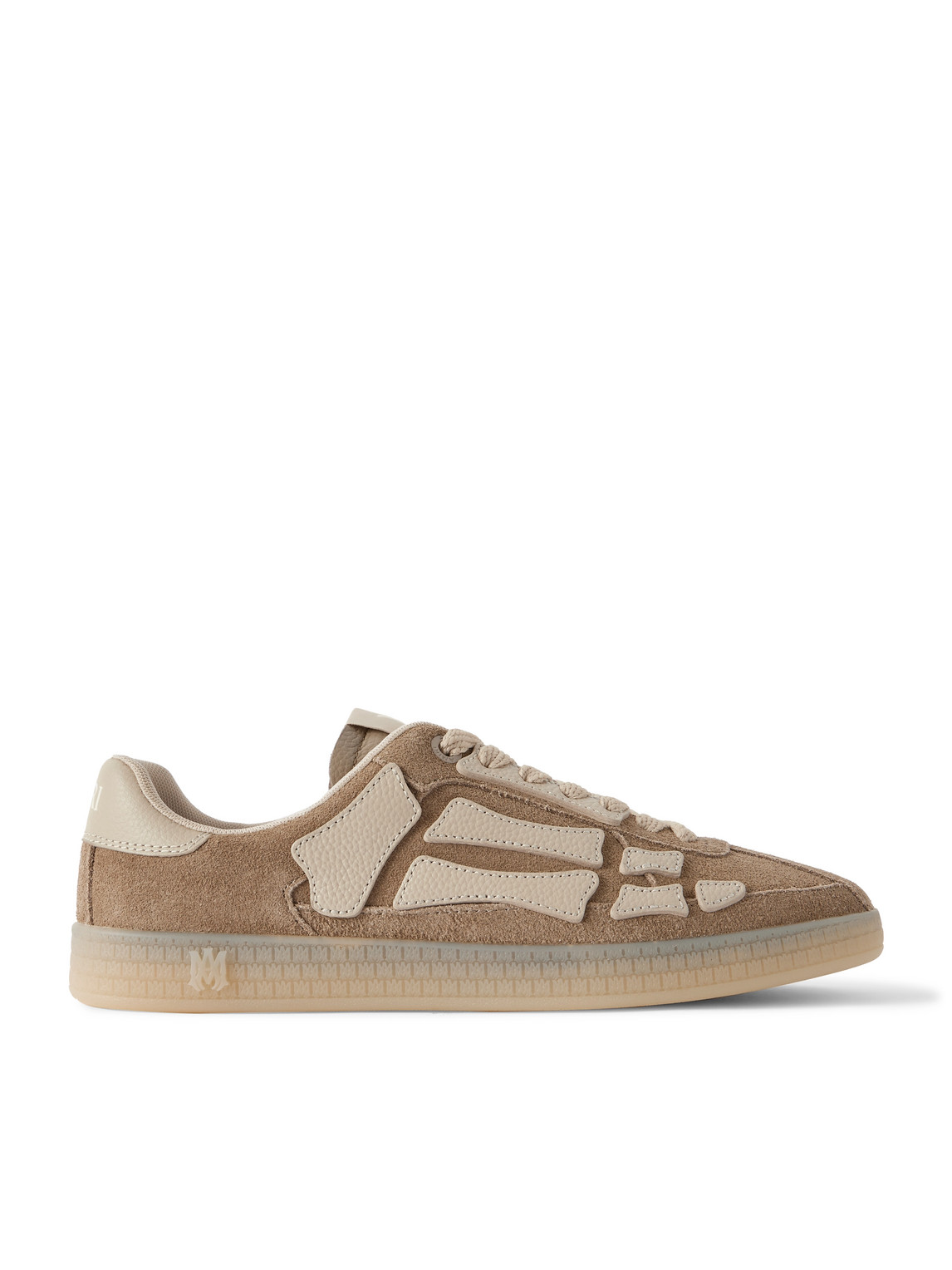 Amiri Beige Calf Leather Bos Taurus Athletic Sneakers In Brown