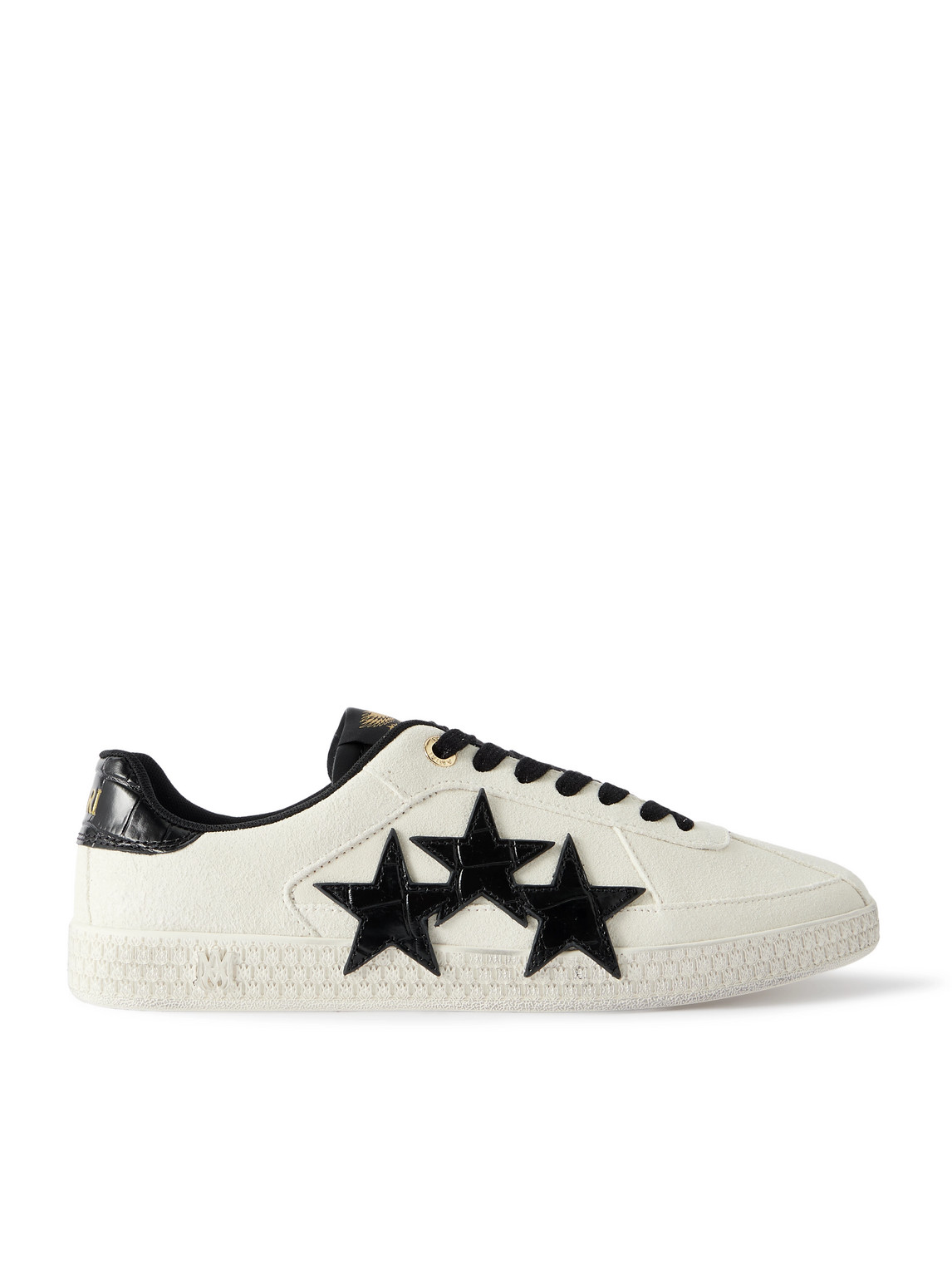 Amiri Croc-effect Leather Sneakers In Black