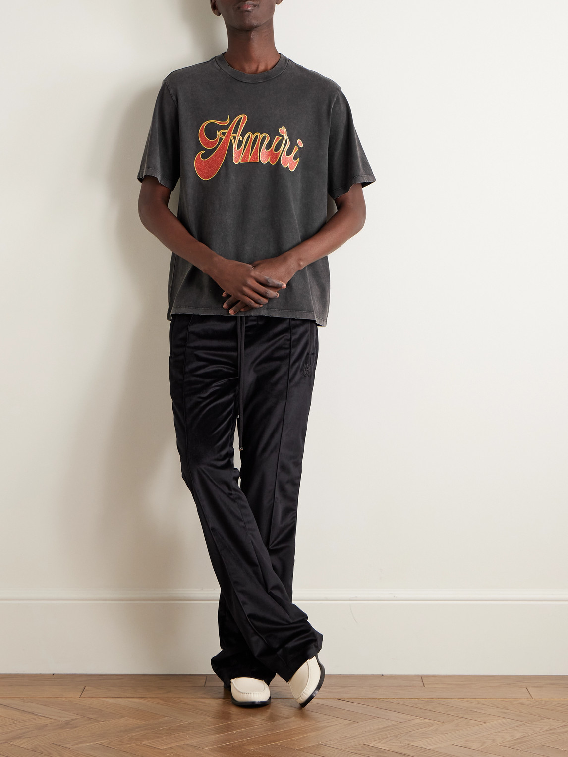 Amiri Groovy Logo-print Cotton-jersey T-shirt In Black