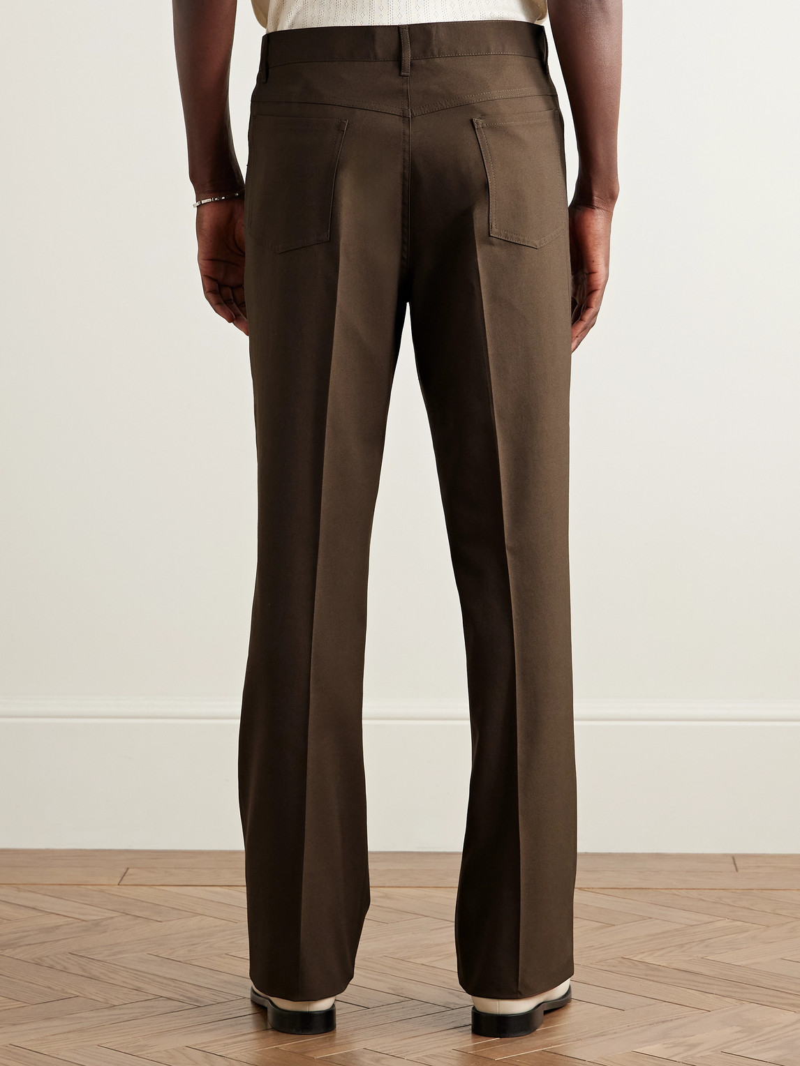 Amiri Brown Tailored Flare Trousers In Burgundy
