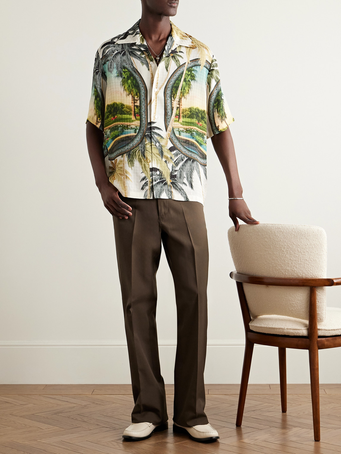 Amiri Brown Tailored Flare Trousers In Burgundy