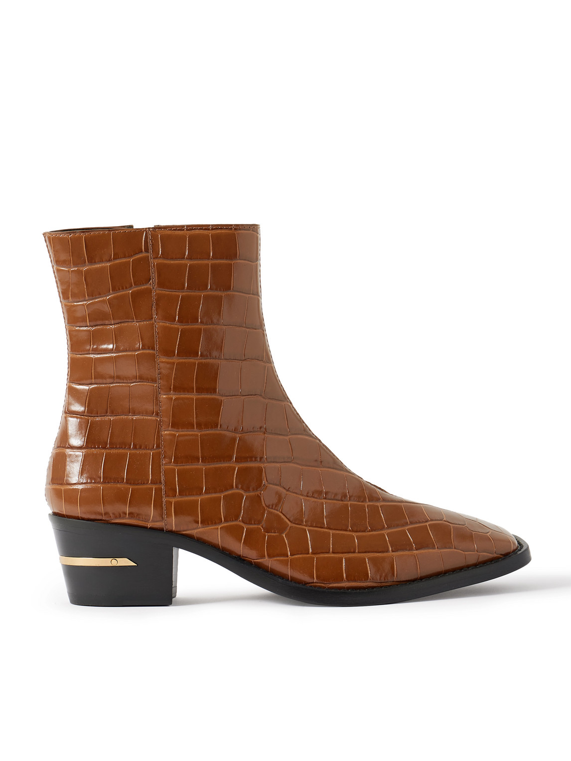 Amiri Croc-effect Leather Chelsea Boots In Brown