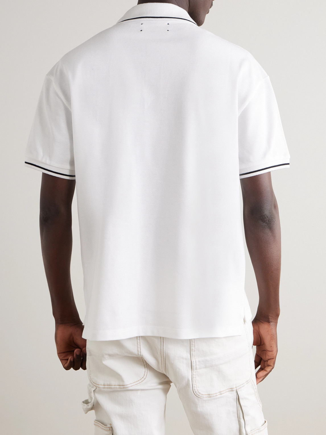 Amiri Cotton Polo Shirt In White