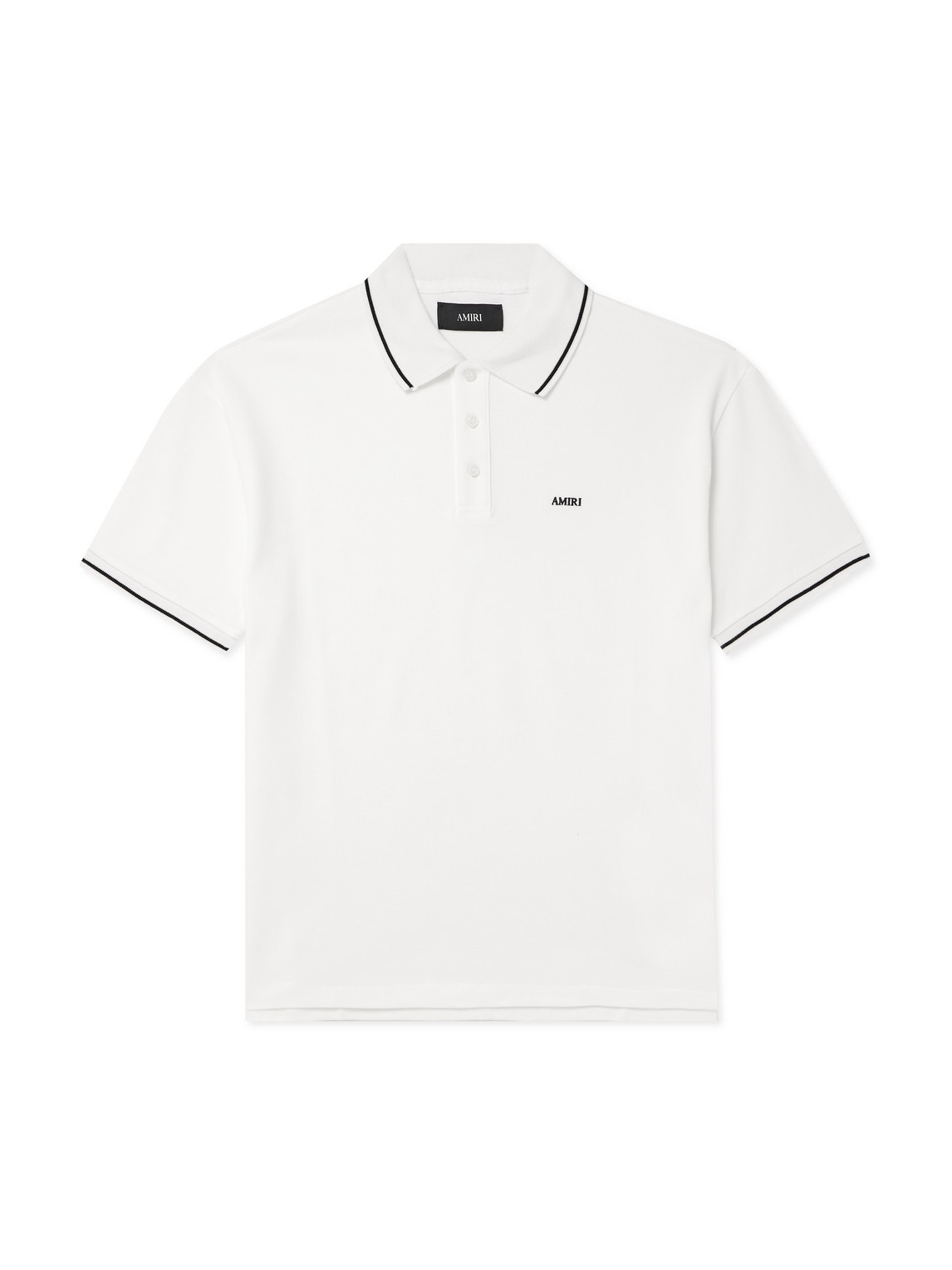 Amiri Cotton Polo Shirt In White
