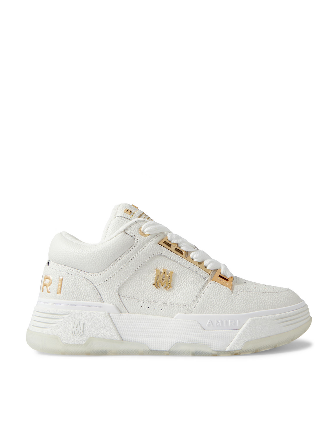 Amiri Ma-1 Embellished Metallic Full-grain Leather Sneakers