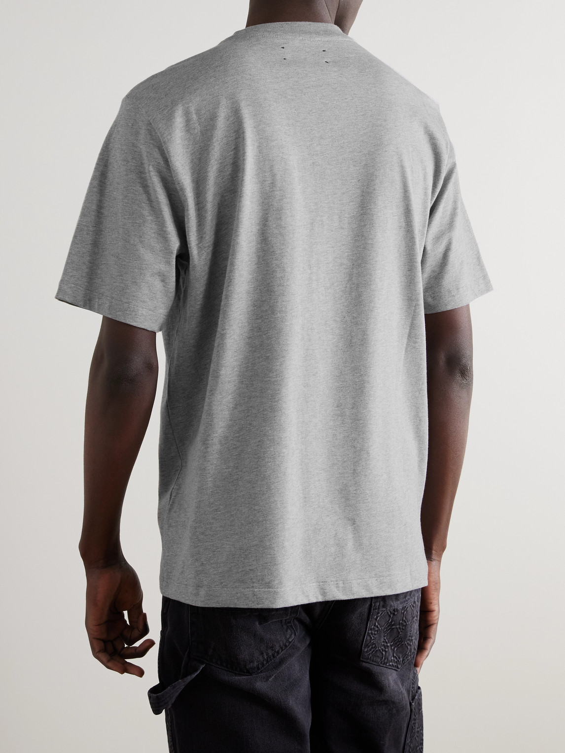 Amiri Stencil Logo-print Cotton-jersey T-shirt In Gray