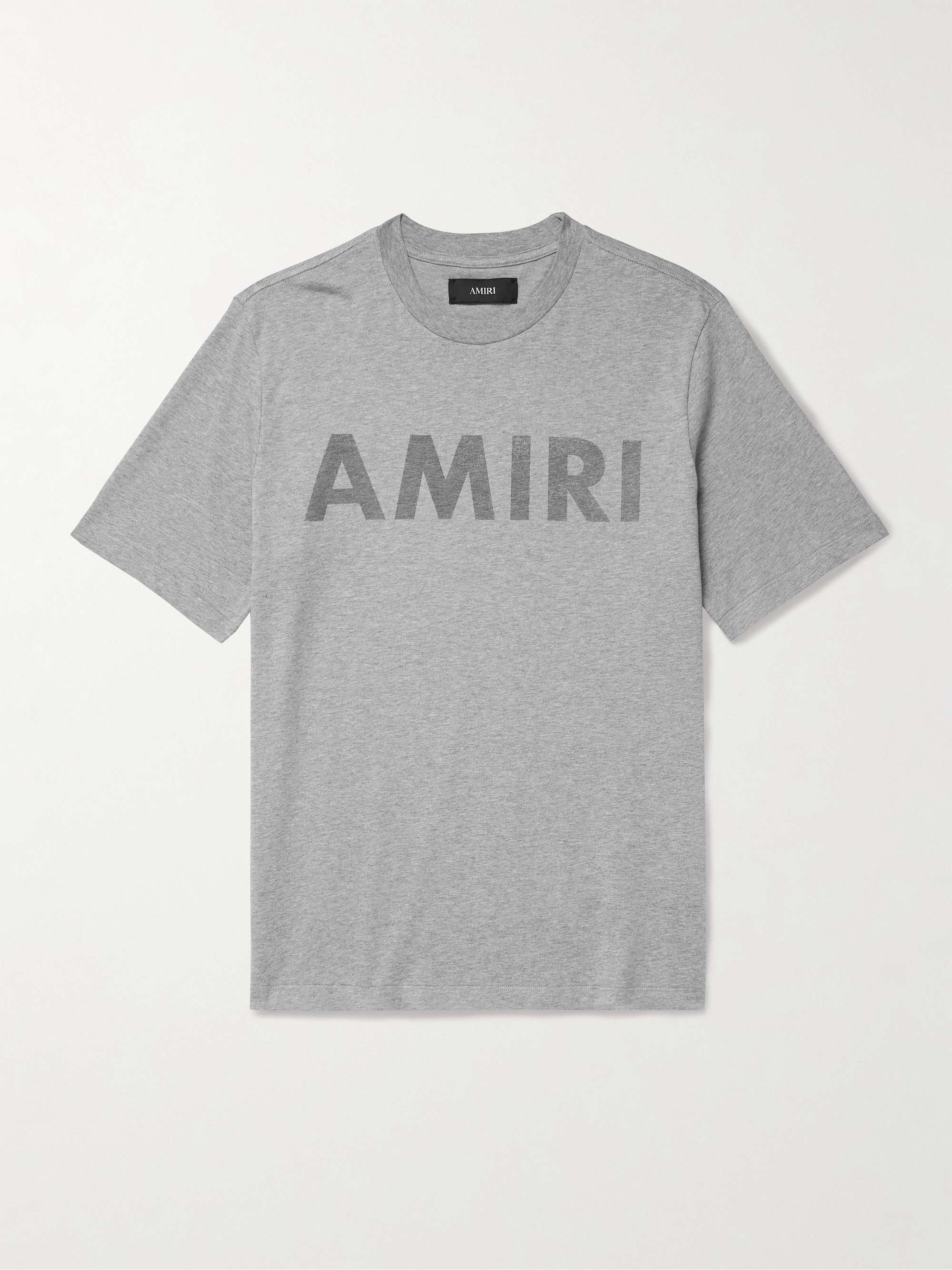 Gray Stencil Logo-Print Cotton-Jersey T-Shirt | AMIRI | MR Gray Stencil Logo-Print Cotton-Jersey T-Shirt | AMIRI | MR
