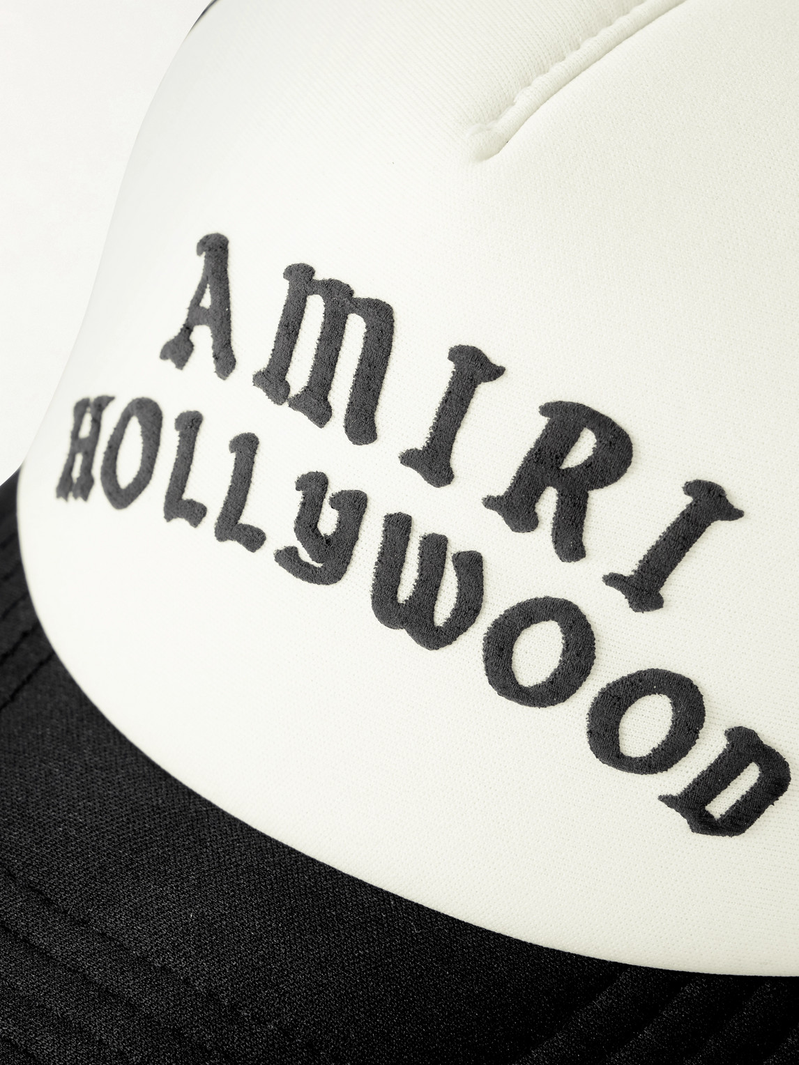 Amiri Hollywood Logo-embroidered Cotton-canvas And Mesh Trucker Cap