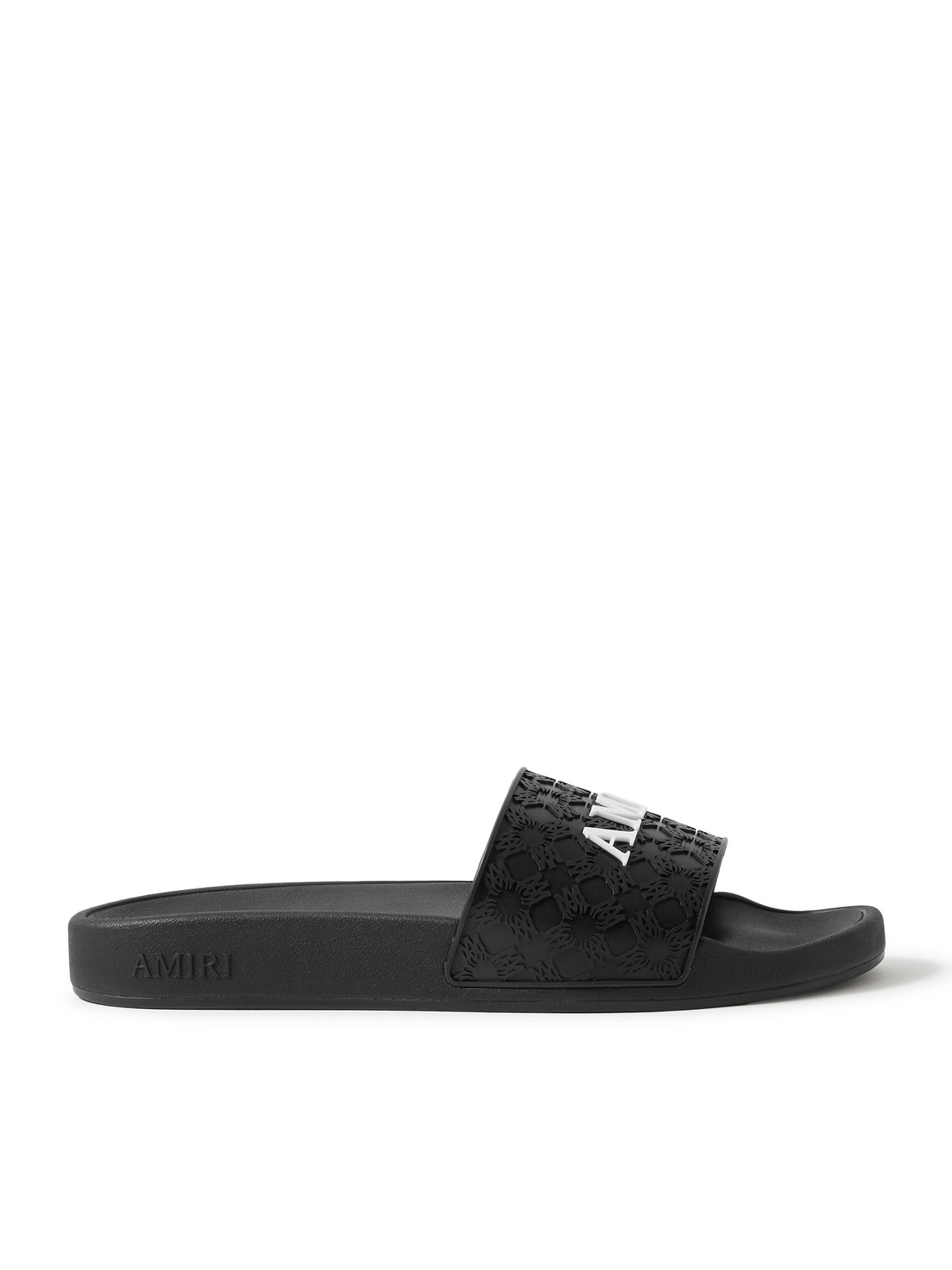 Logo-Appliquéd Embossed Rubber Slides