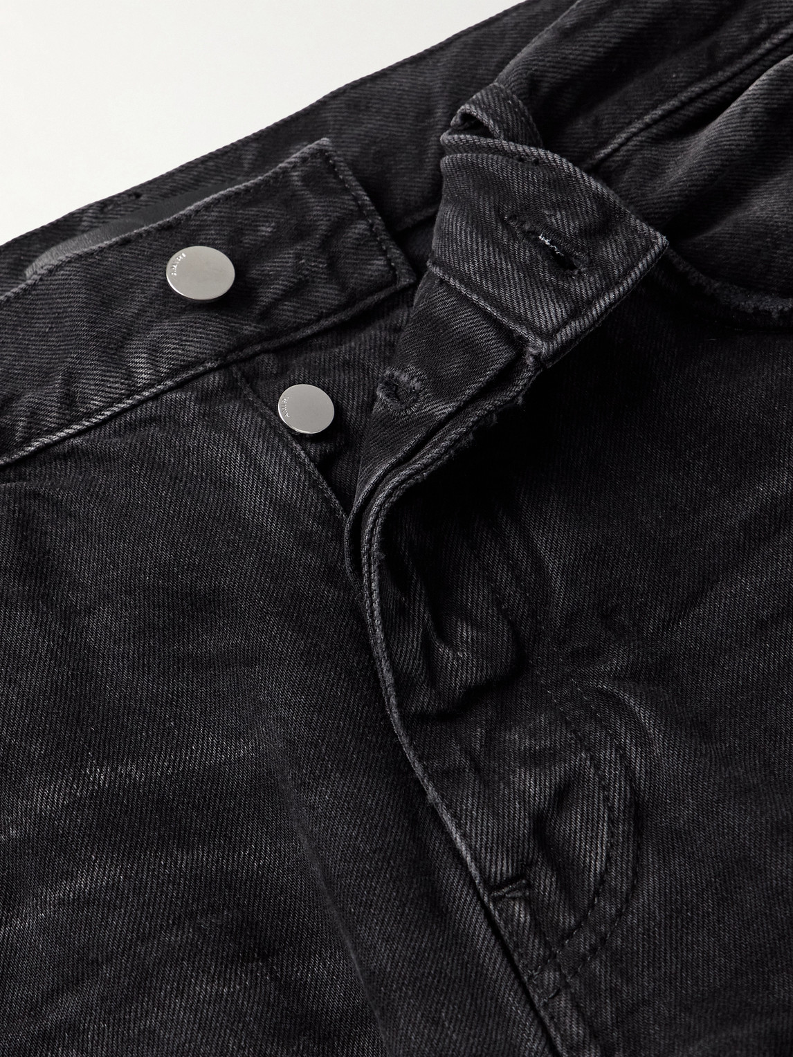 Amiri Mx1 Straight-leg Leather-panelled Distressed Jeans
