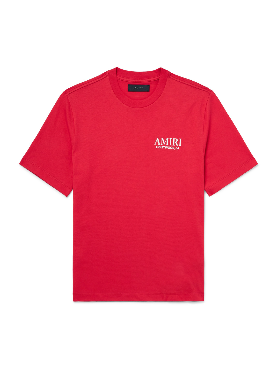 Amiri Bones Stacked Logo-print Cotton-jersey T-shirt In Red
