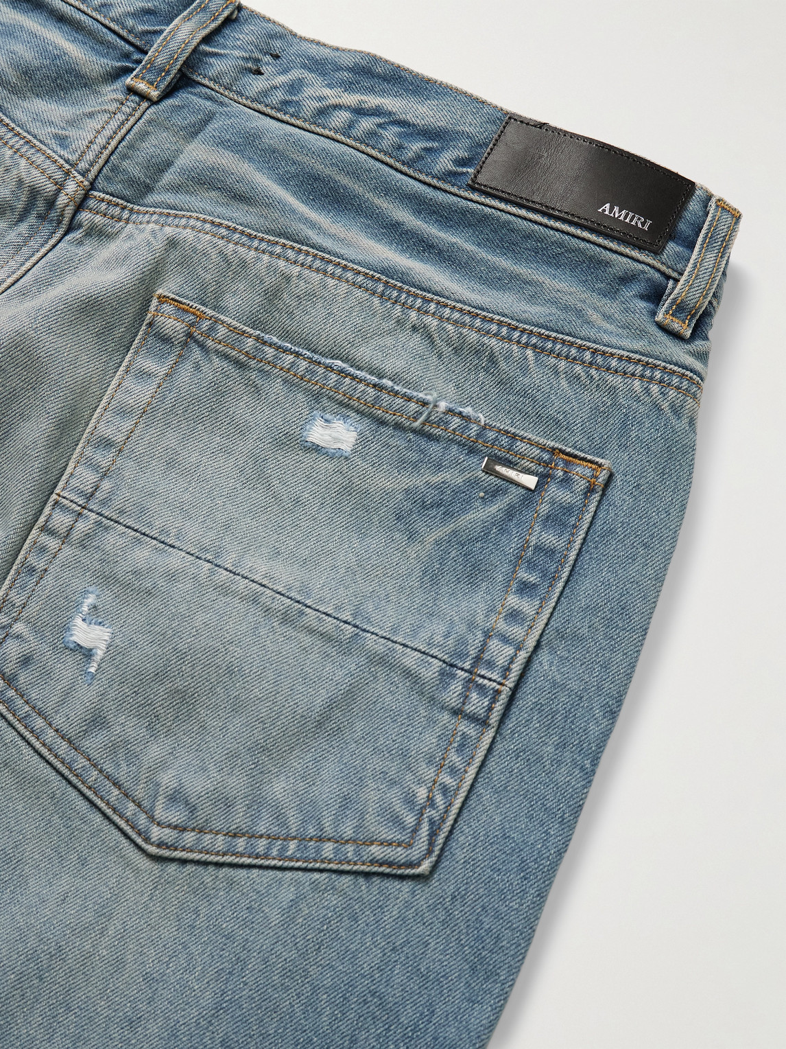 Amiri Mx1 Straight-leg Panelled Distressed Jeans