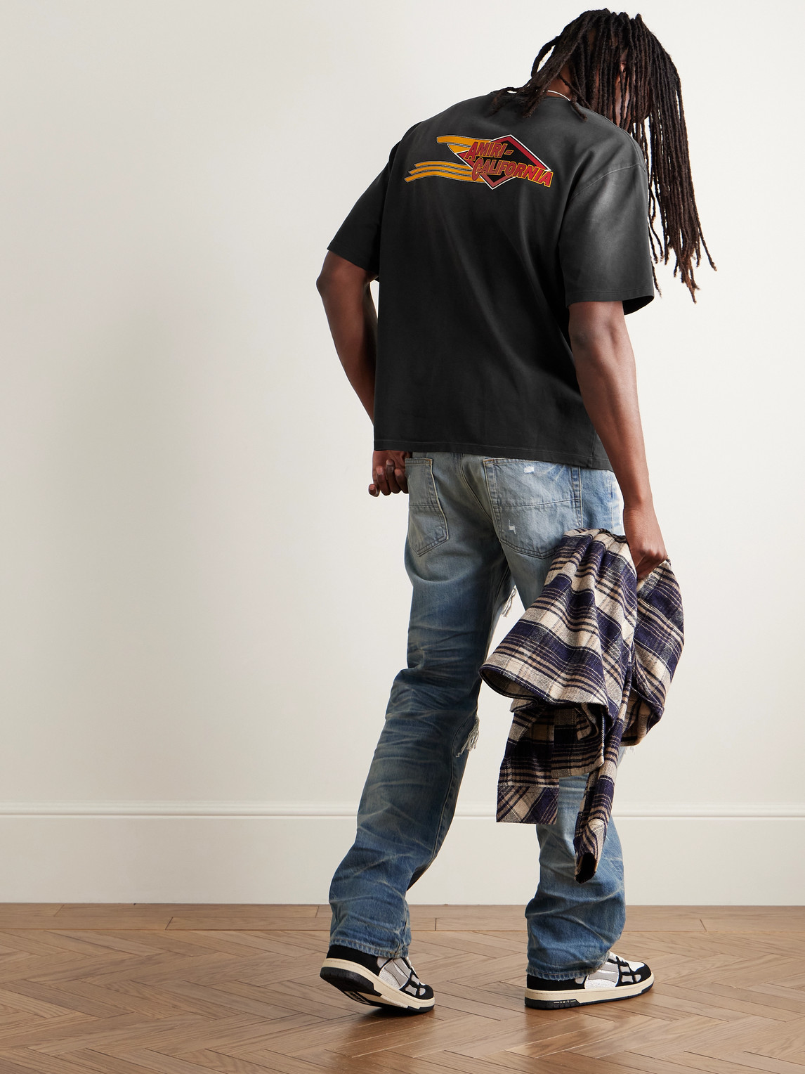 Amiri Mens Black Eagle Graphic-print Cotton-jersey T-shirt