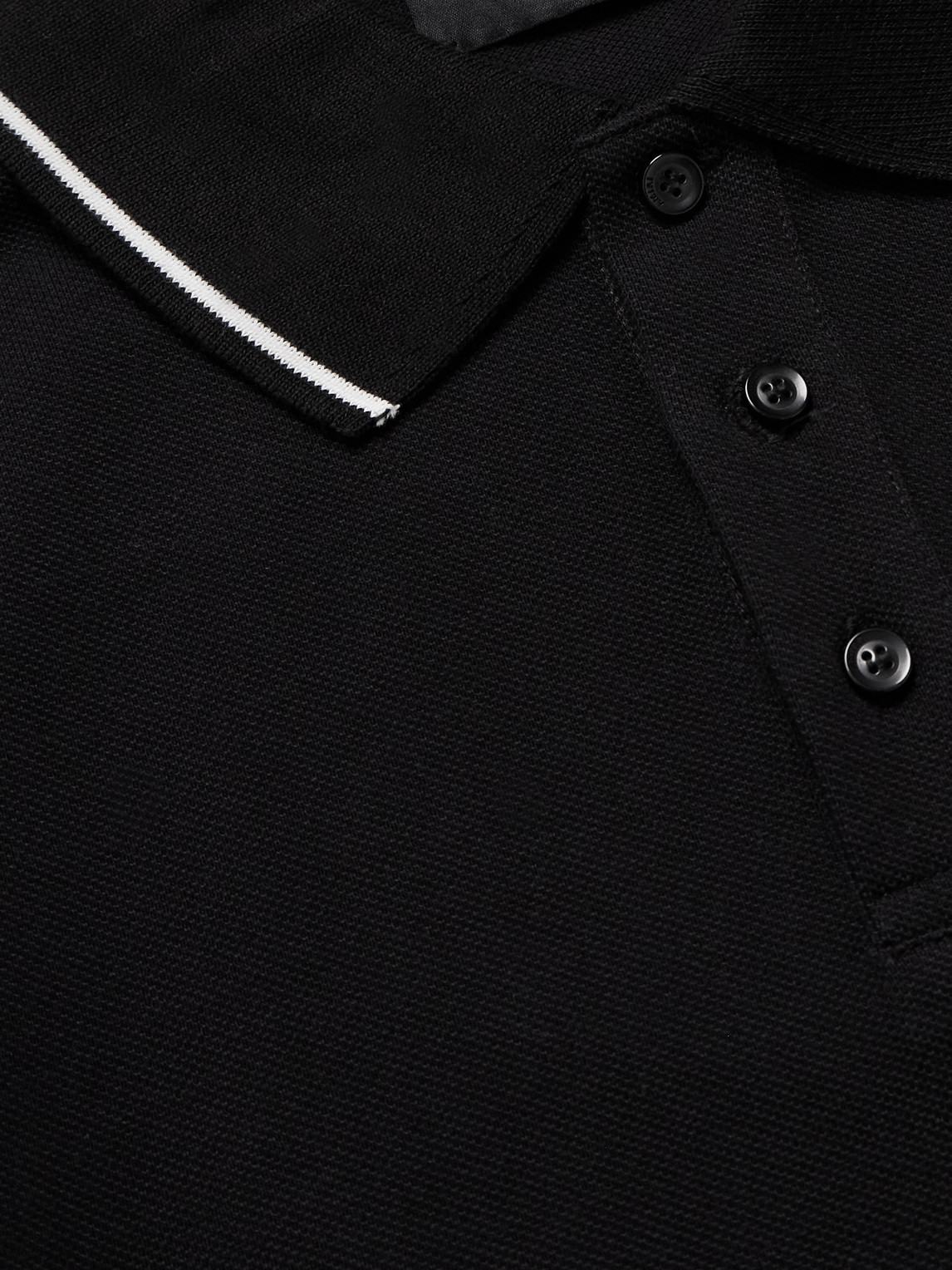 Amiri Tipped Collar Polo Shirt In Black