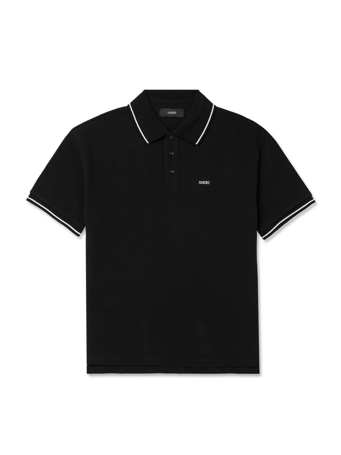 Amiri Logo-embroidered Cotton-piqué Polo Shirt
