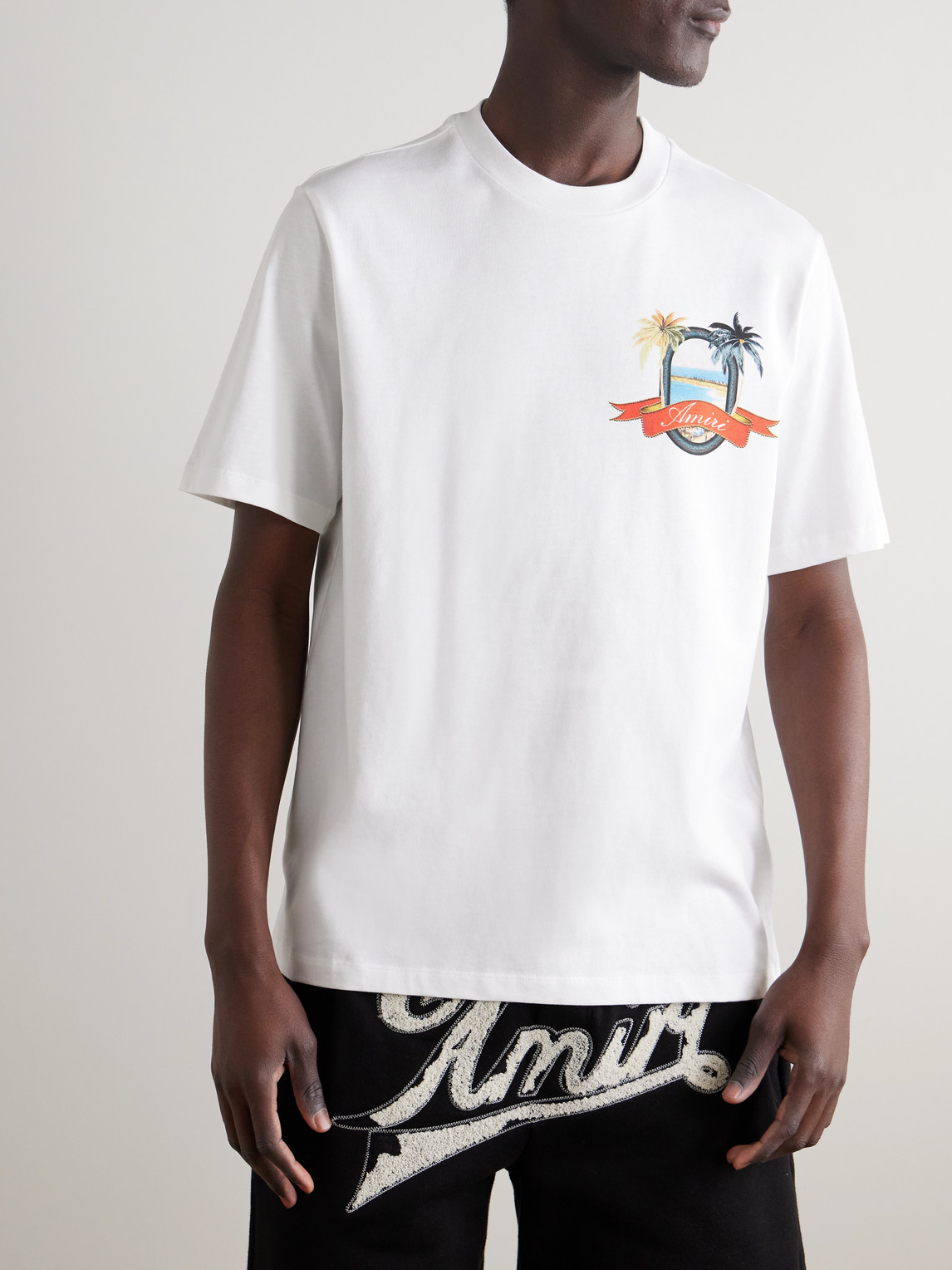 Amiri White Crewneck Printed T-shirt In White