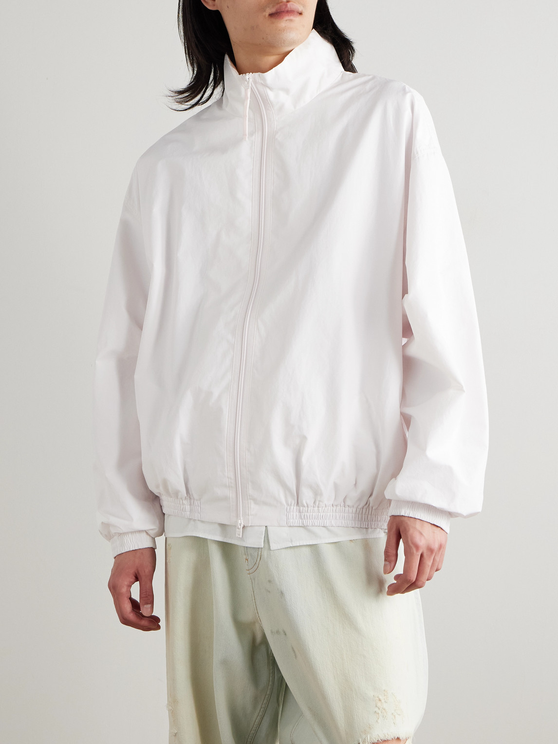 Acne Studios Olandios Logo-embroidered Cotton And Nylon-blend Bomber Jacket In White