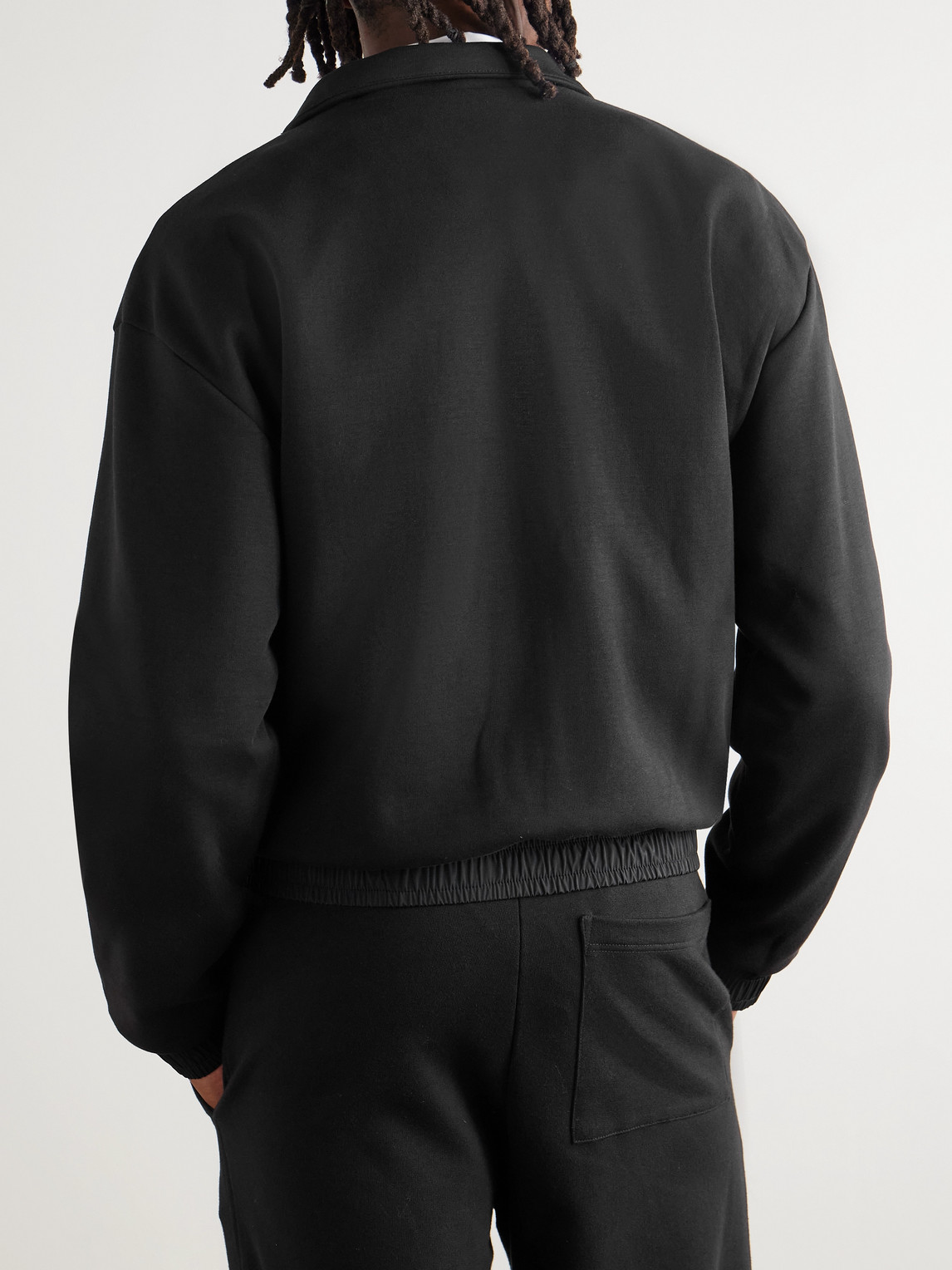 Amiri Lounge Logo-embroidered Tech-jersey Track Jacket In Black