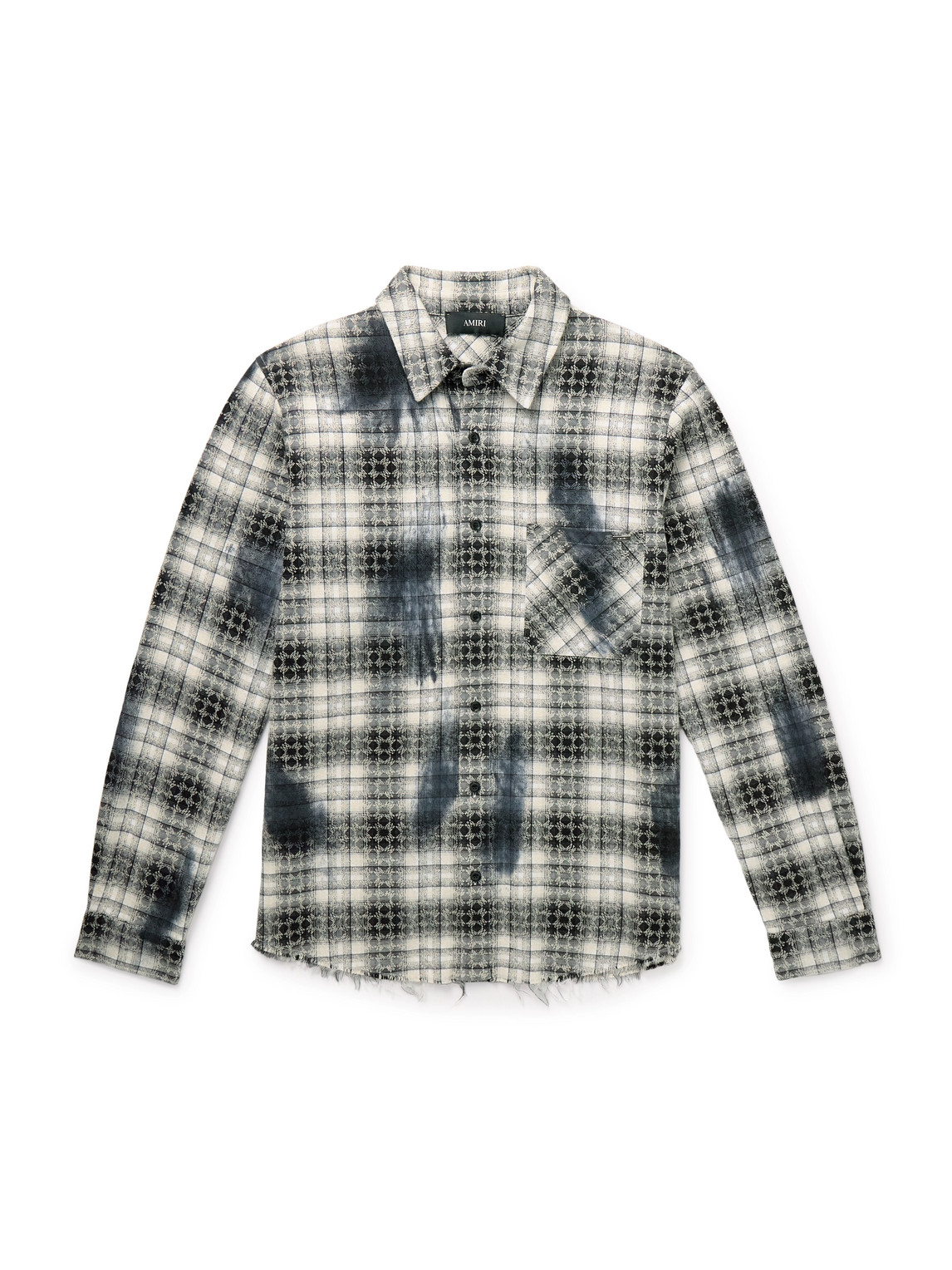 Amiri Frayed Checked Cotton-flannel Shirt In Multi