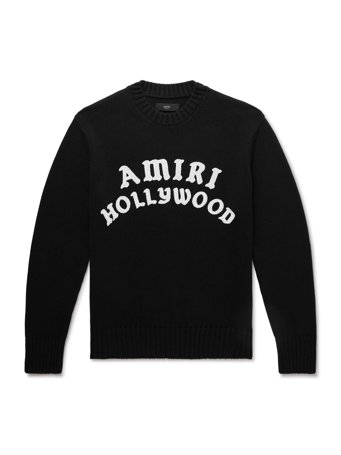 Amiri Black Sweater With Maxi Logo Lettering On The Front