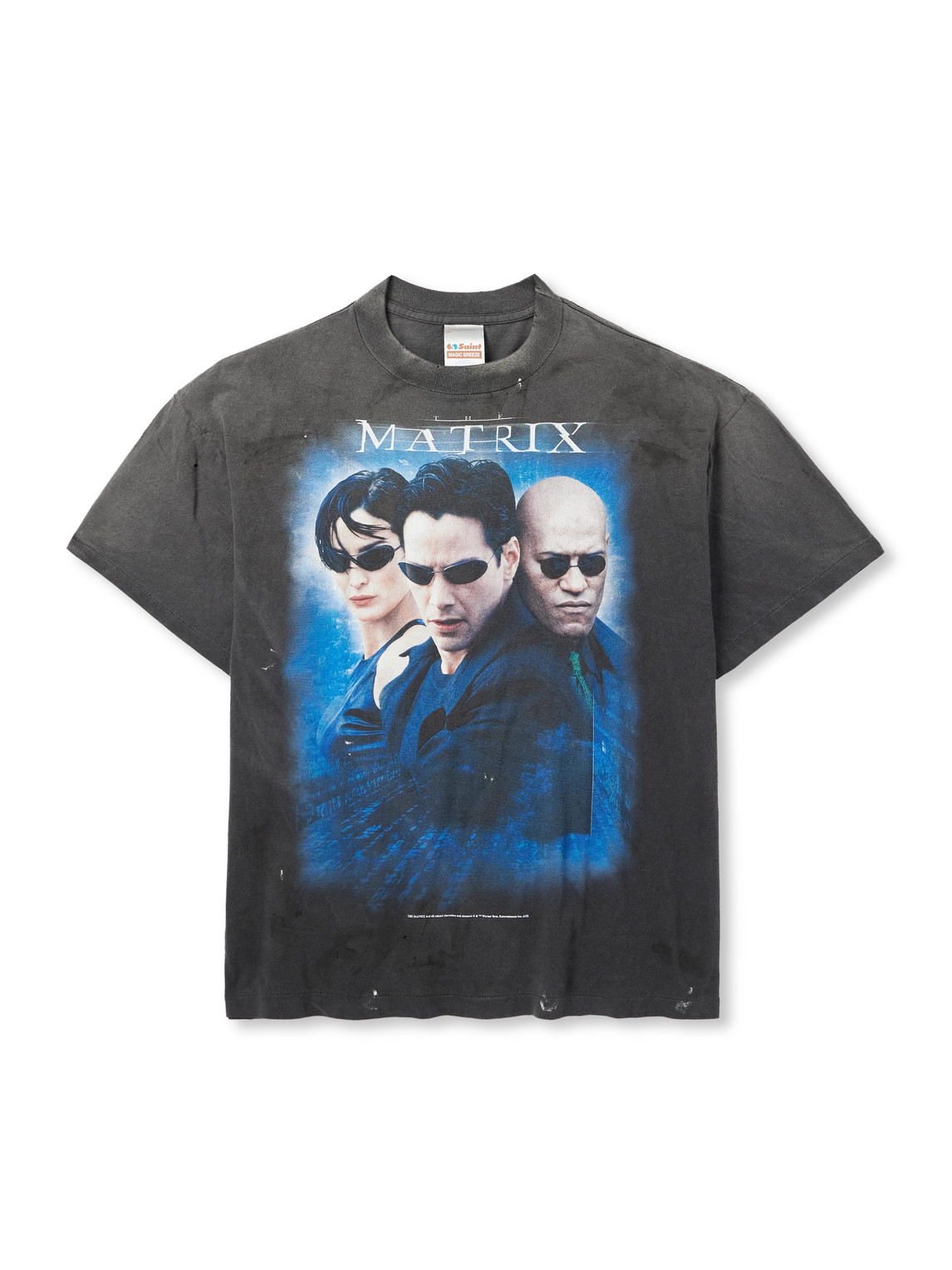Saint Mxxxxxx The Matrix Printed Cotton-jersey T-shirt In Black