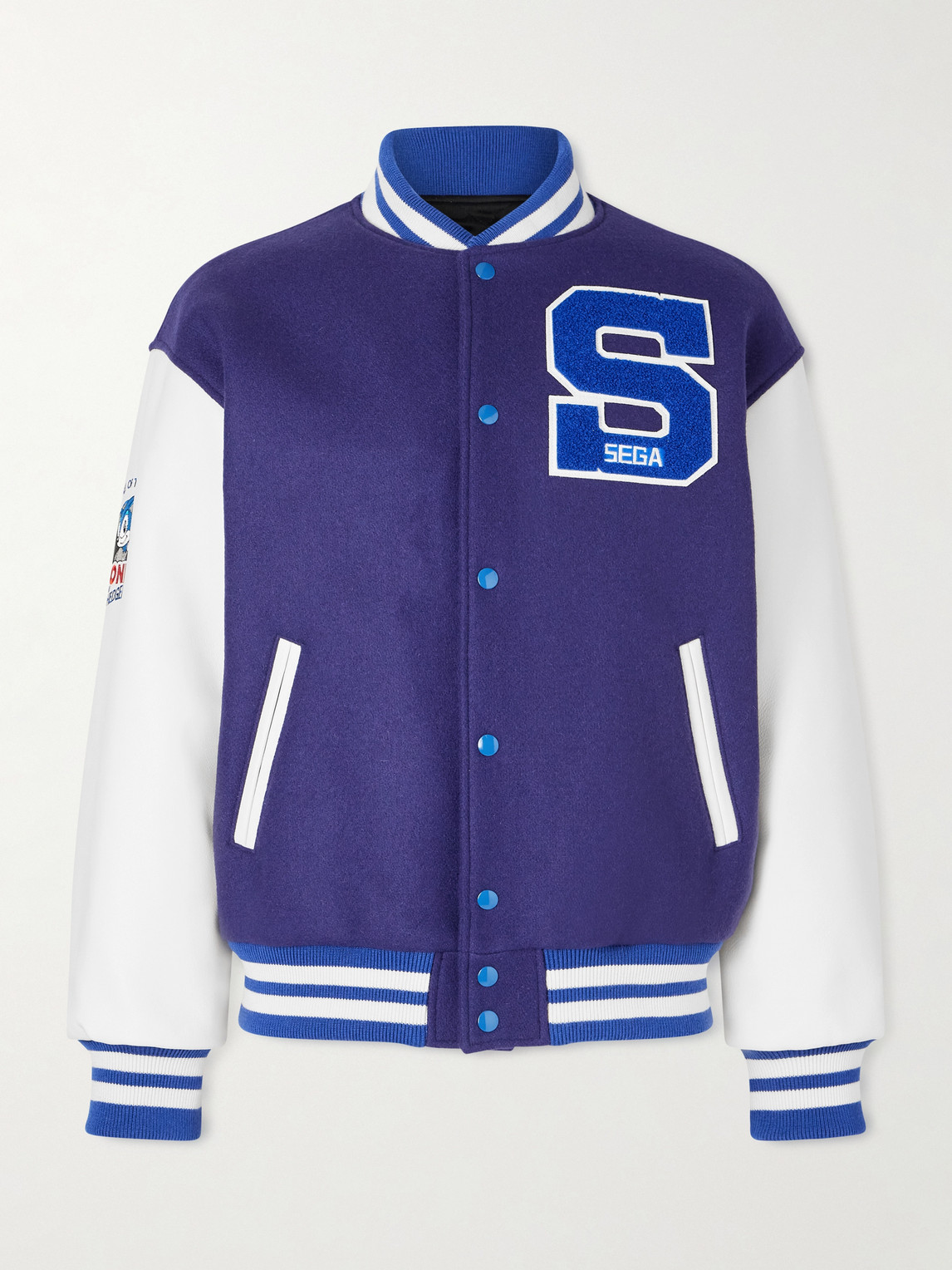 SAINT Mxxxxxx EGA Wool-Blend and Leather Varsity Jacket - Men