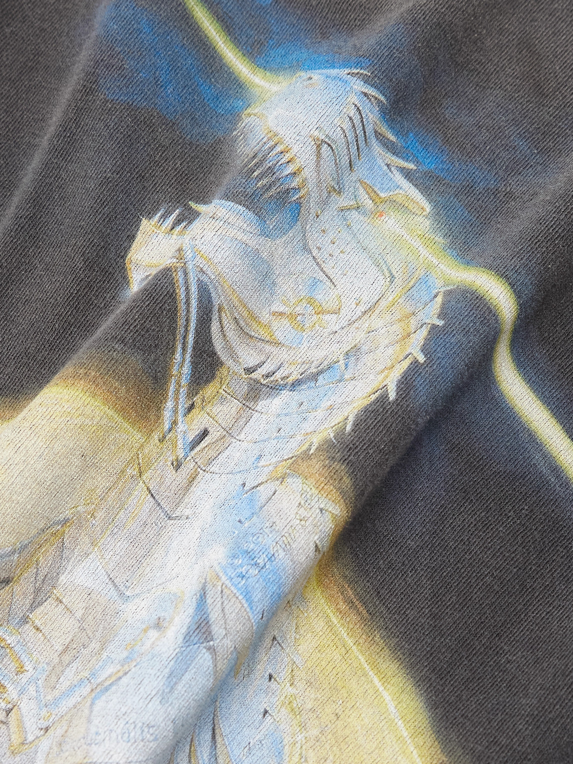 Saint Mxxxxxx Sorayama T-rex Printed Distressed Cotton-jersey T-shirt In Multi