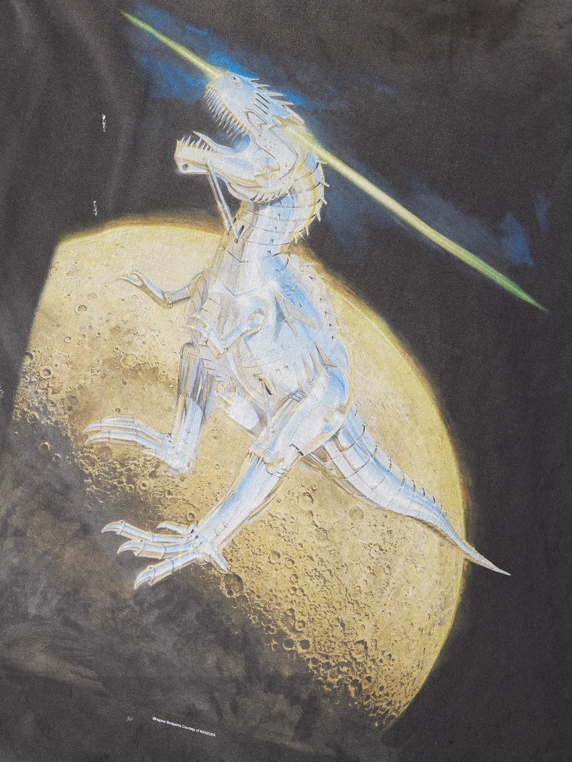 Saint Mxxxxxx Sorayama T-rex Printed Distressed Cotton-jersey T-shirt In Multi