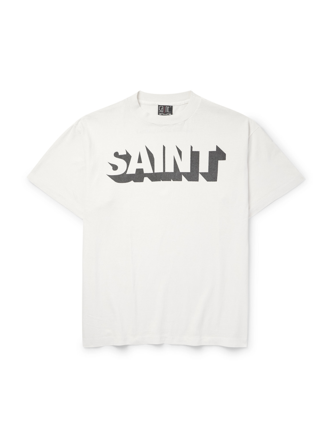 Saint Mxxxxxx Alpha Logo-print Cotton-jersey T-shirt In White