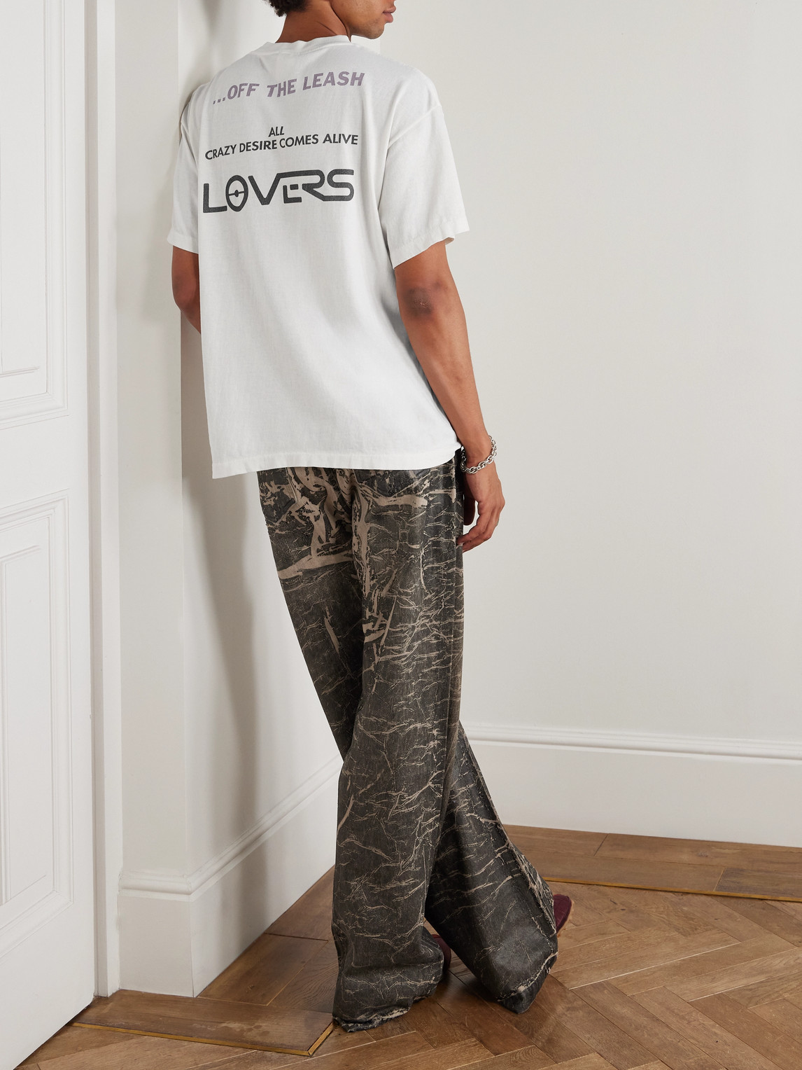 Saint Mxxxxxx Sorayama Marilyn Logo-print Cotton-jersey T-shirt In White